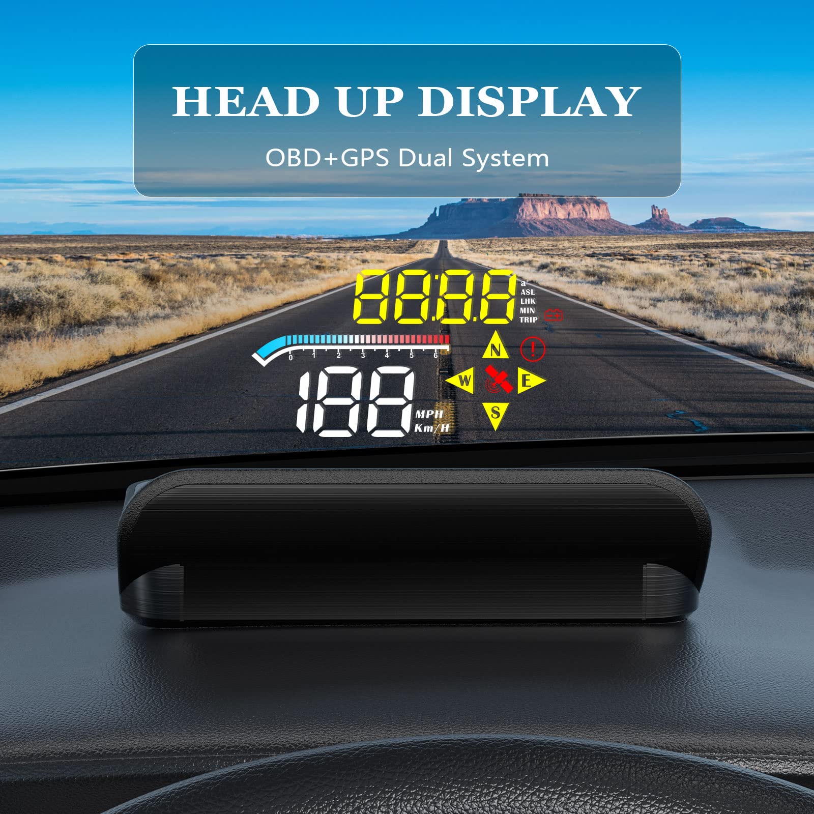 Car HUD OBD2 GPS Dual System Projector for Car, Heads up Display for Cars，Digital Speedometer for car mph, Suitable for All car M17 - Image 2