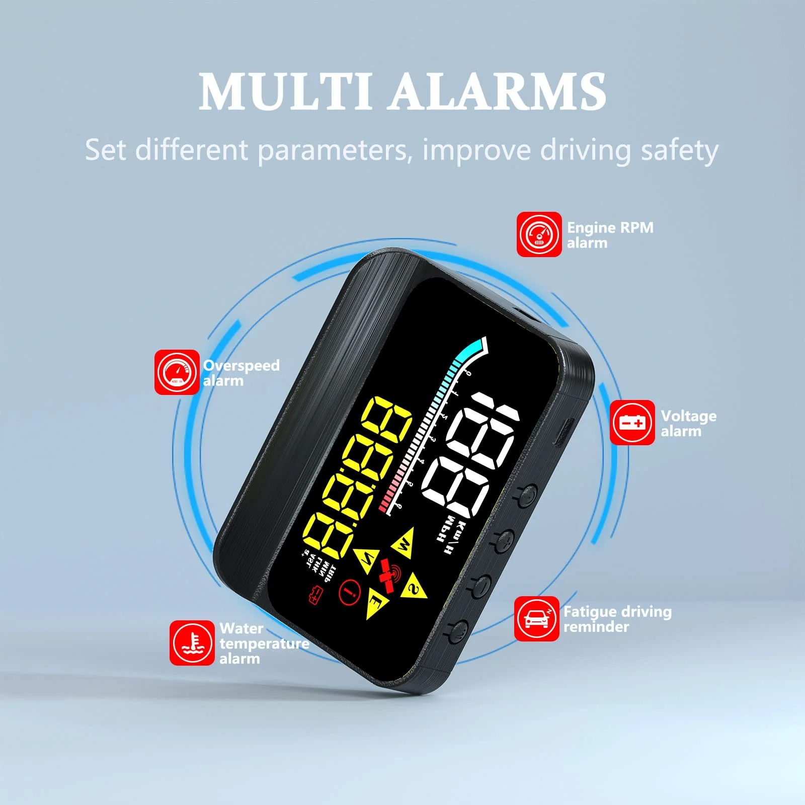 Car HUD OBD2 GPS Dual System Projector for Car, Heads up Display for Cars，Digital Speedometer for car mph, Suitable for All car M17 - Image 4