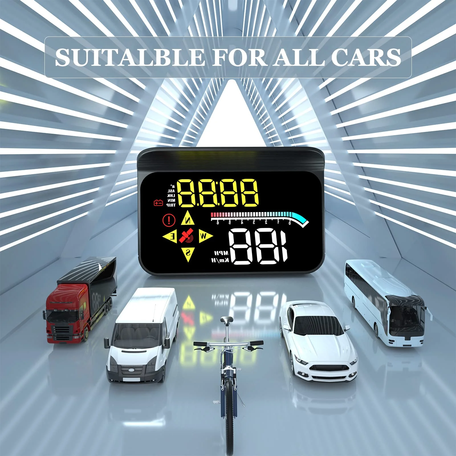 Car HUD OBD2 GPS Dual System Projector for Car, Heads up Display for Cars，Digital Speedometer for car mph, Suitable for All car M17 - Image 7