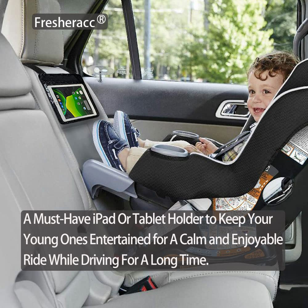 Car iPad Kindle Tablet Holder for Rear and Forward Facing Mirror, Car Mount Hanger Case for Vehicle Backseat Headrest Up to 10.5', Lightweight Washable and Portable (Black) Black - Image 2