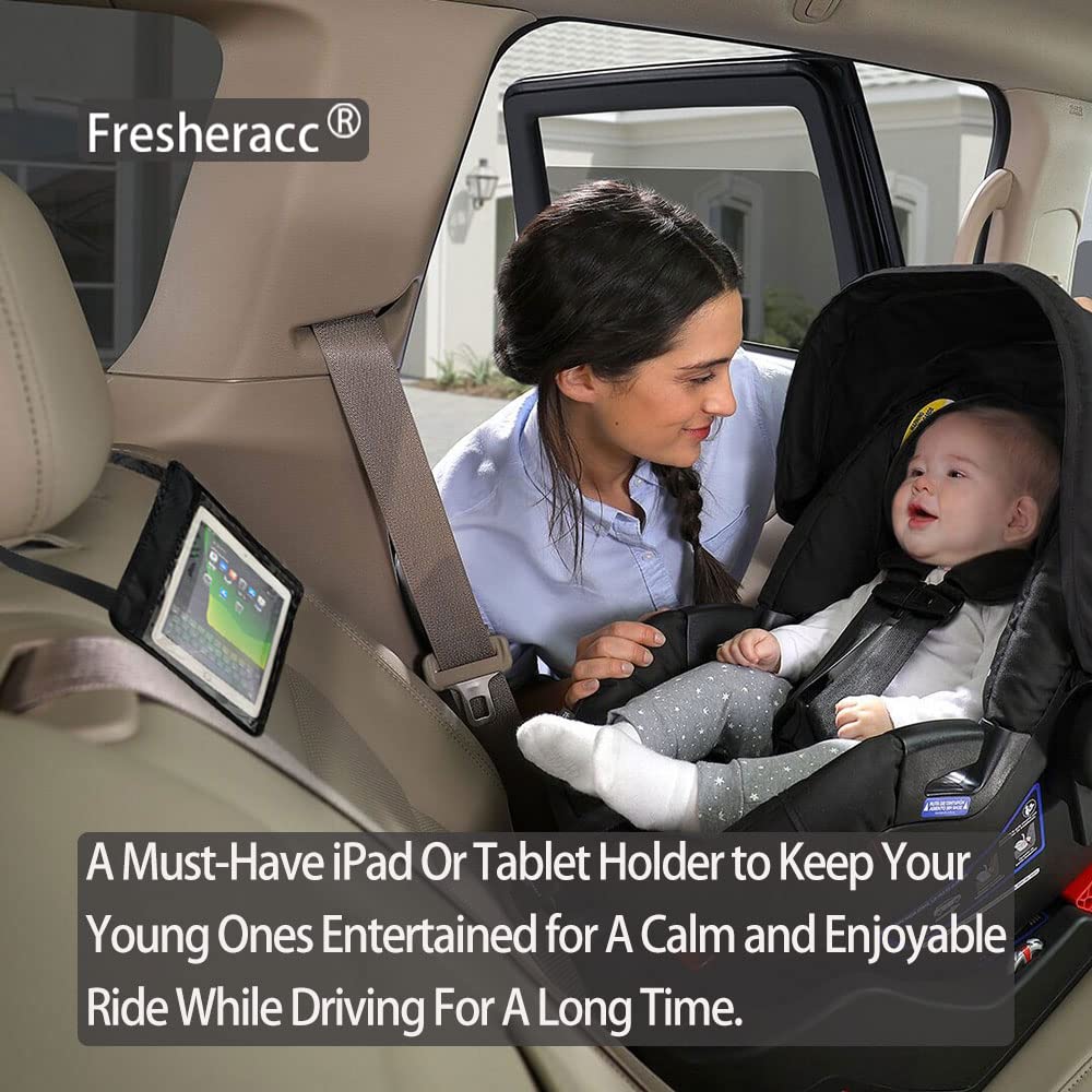 Car iPad Kindle Tablet Holder for Rear and Forward Facing Mirror, Car Mount Hanger Case for Vehicle Backseat Headrest Up to 10.5', Lightweight Washable and Portable (Black) Black - Image 5