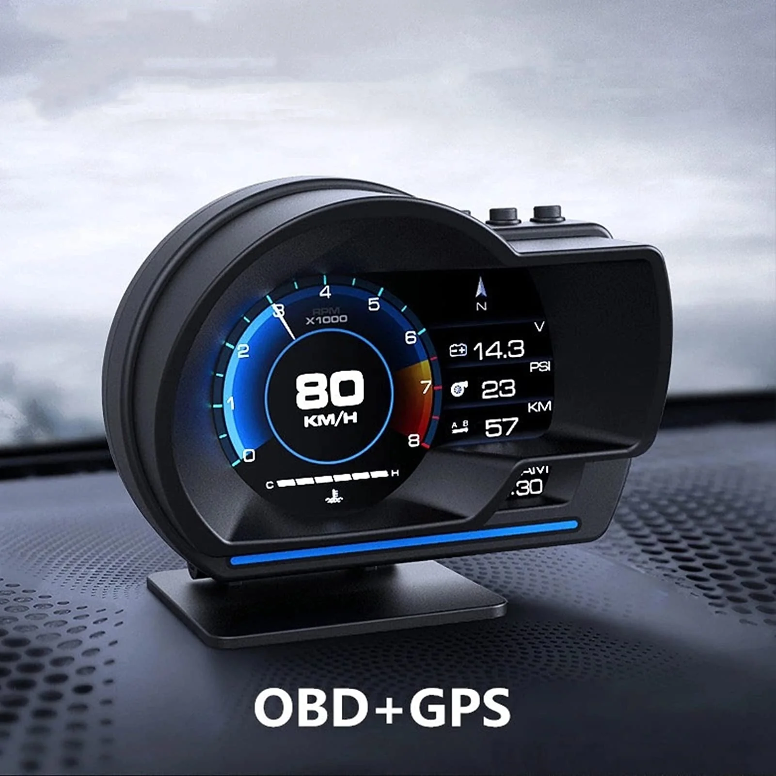 Car,OBD2 GPS Smart Gauge Car HUD Speedometer Turbo RPM Alarm for Car Truck - Image 5