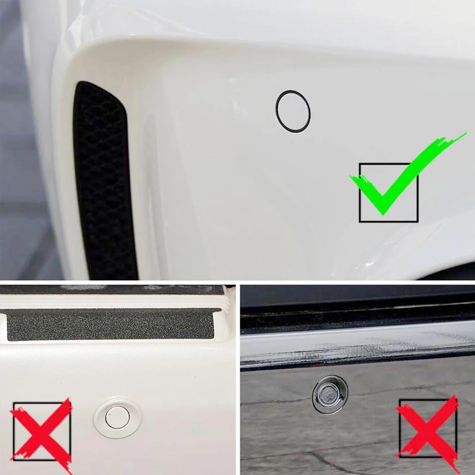 Car Parktronic Parking Built-in Plane Sensors Rear Reversing Radars System with 4 Sensors LED Light Distance Display Warning Buzzer Distance Detection… Silvery - Image 3