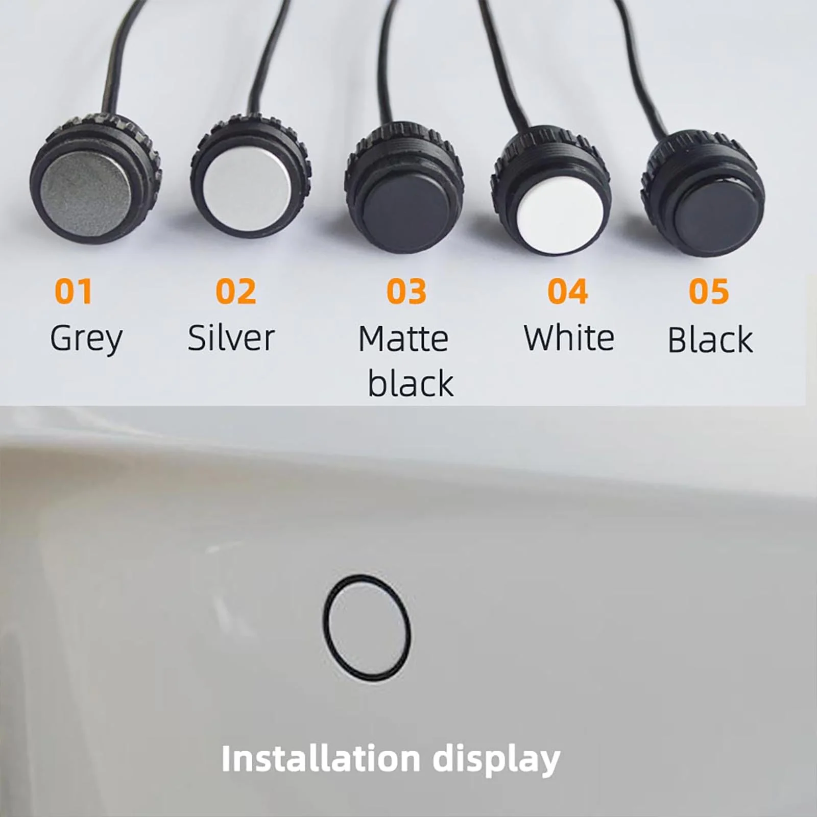 Car Parktronic Parking Built-in Plane Sensors Rear Reversing Radars System with 4 Sensors LED Light Distance Display Warning Buzzer Distance Detection… Silvery - Image 4