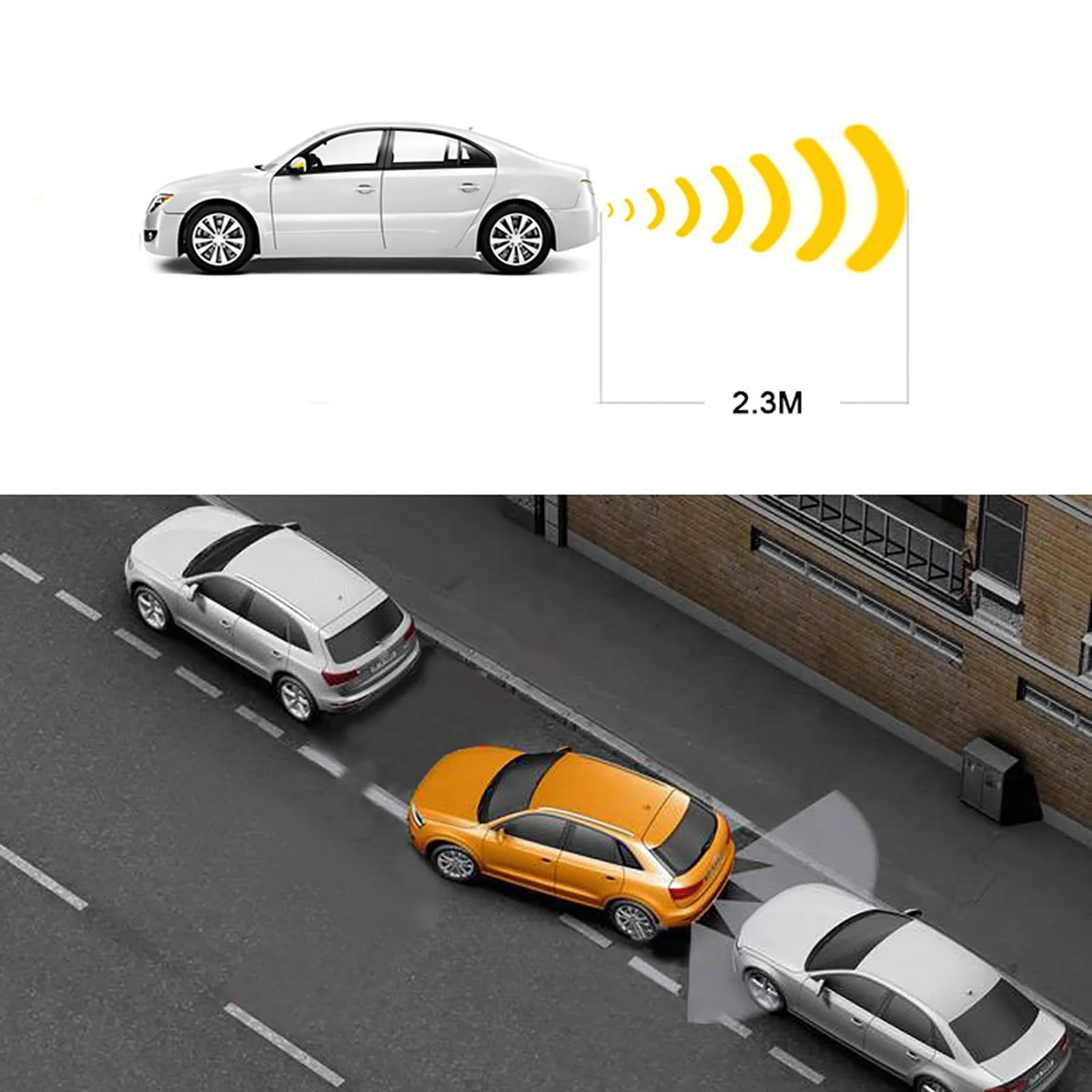Car Parktronic Parking Built-in Plane Sensors Rear Reversing Radars System with 4 Sensors LED Light Distance Display Warning Buzzer Distance Detection… Silvery - Image 9