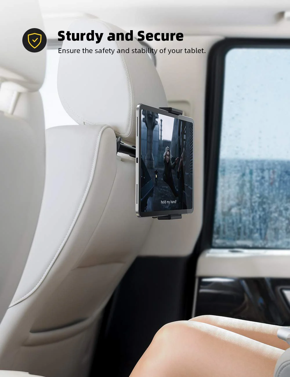 Car Tablet Holder, Headrest Tablet Mount - Lamicall Headrest Stand Cradle Compatible with Devices Such as iPad Pro Air Mini, Galaxy Tabs, Other 4.7 -12.9" Cell Phones and Tablets - Black - Image 4