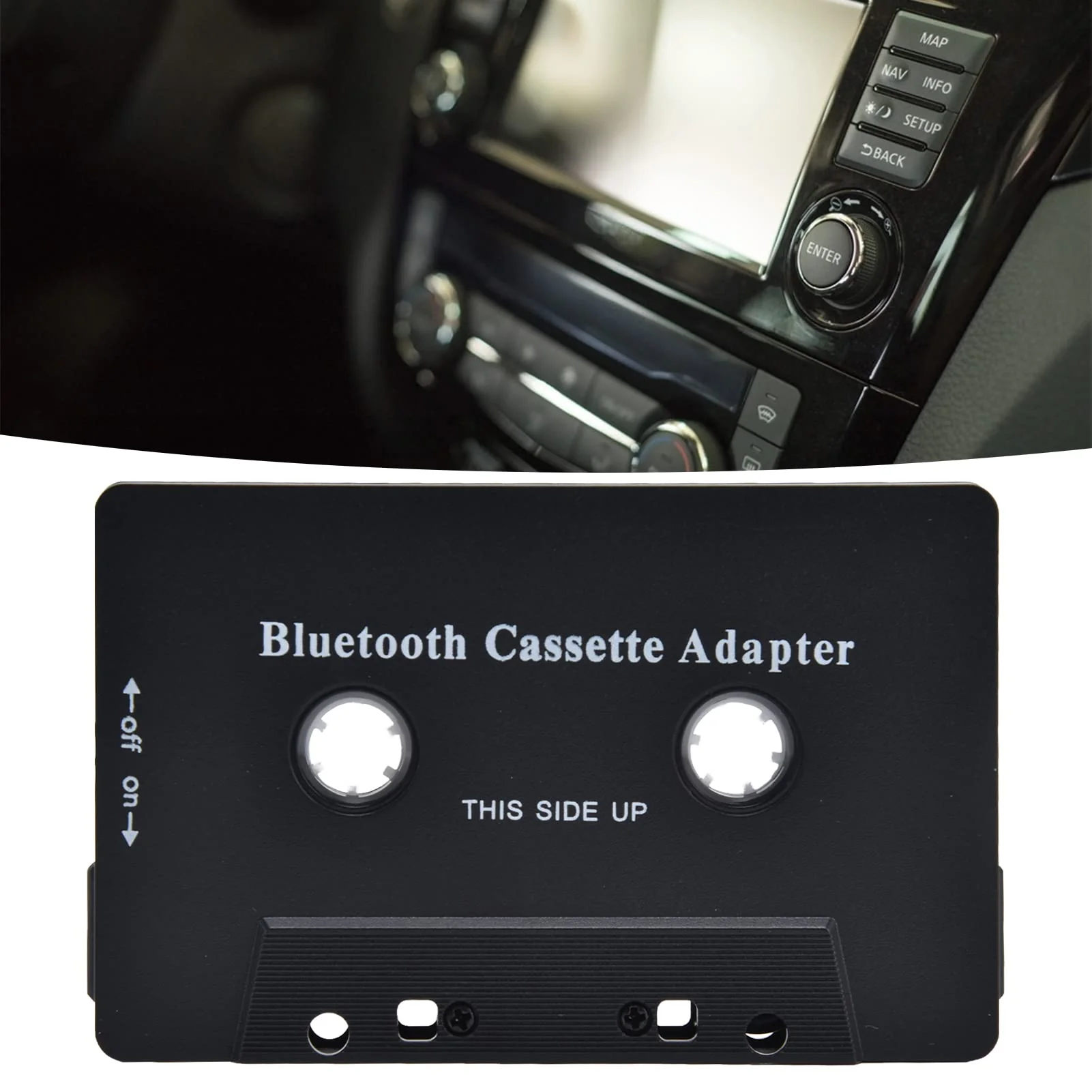 Car Tape Player Adapter Cassette Tape Player Adapter Abs Wireless Car Cassette Player Adapter Car Bluetooth Cassette Reiver Converter with USB Cable - Image 4