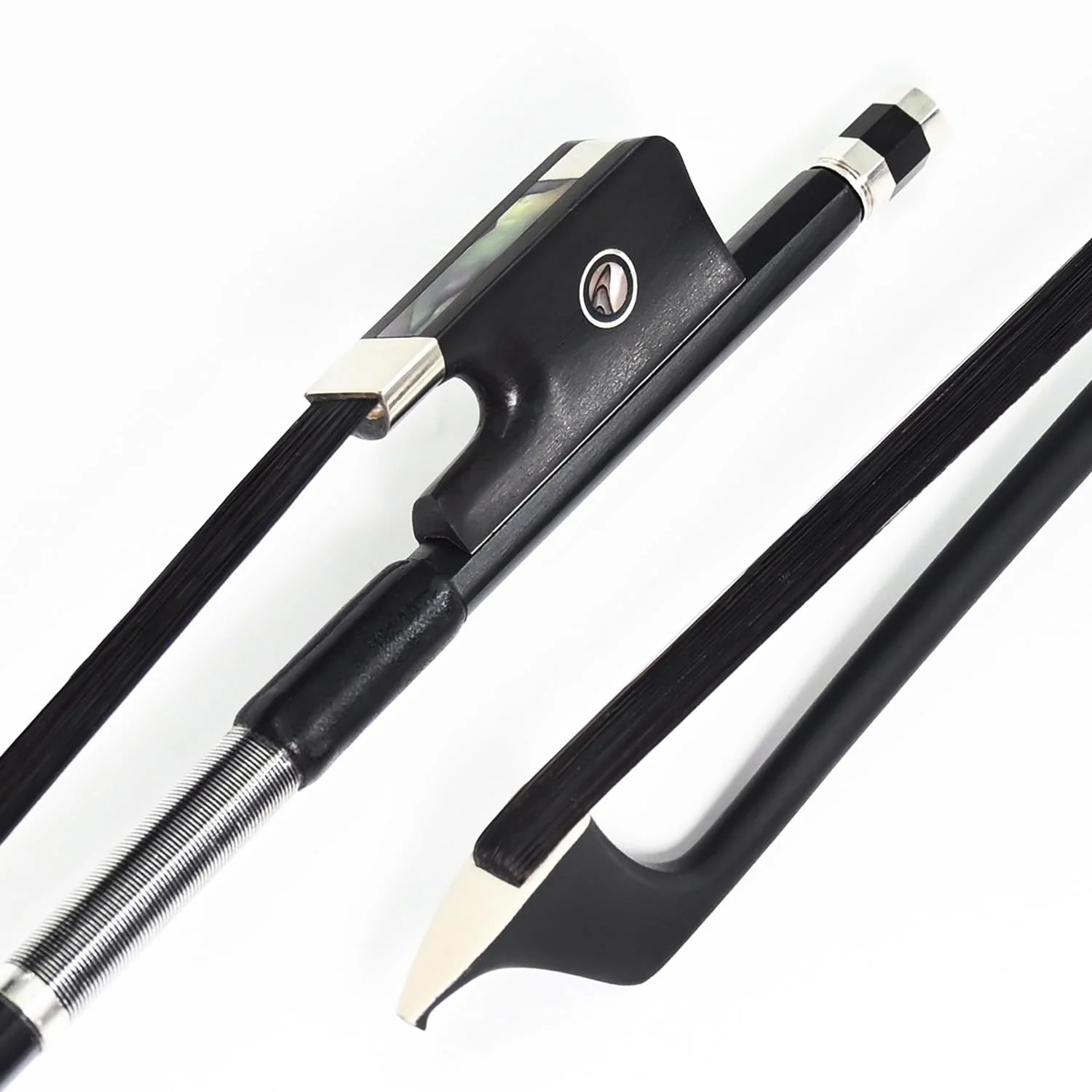 Carbon Fiber Cello Bow 1/4 Size VINGOBOW 100CB Quarters for Professional Player Parisian Eyes Ebony Frog Unbleached Mongolian Black Horse Hair Pernambuco Performance Powerful and Wild Tone - Image 5