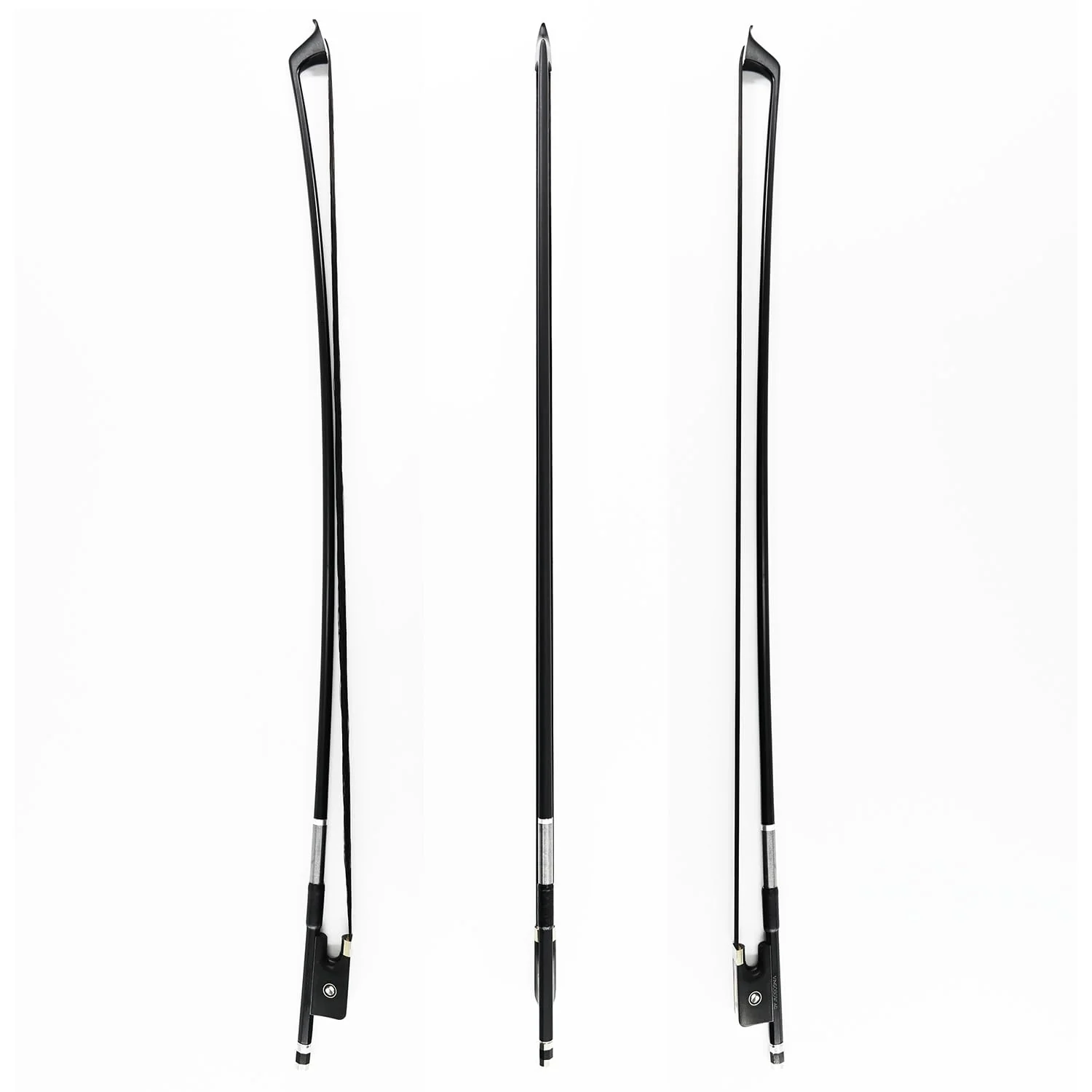 Carbon Fiber Cello Bow 3/4 Size VINGOBOW 100CB for Professional Player Parisian Eyes Ebony Frog Unbleached Mongolian Black Horse Hair Pernambuco Performance Powerful and Wild Tone - Image 4