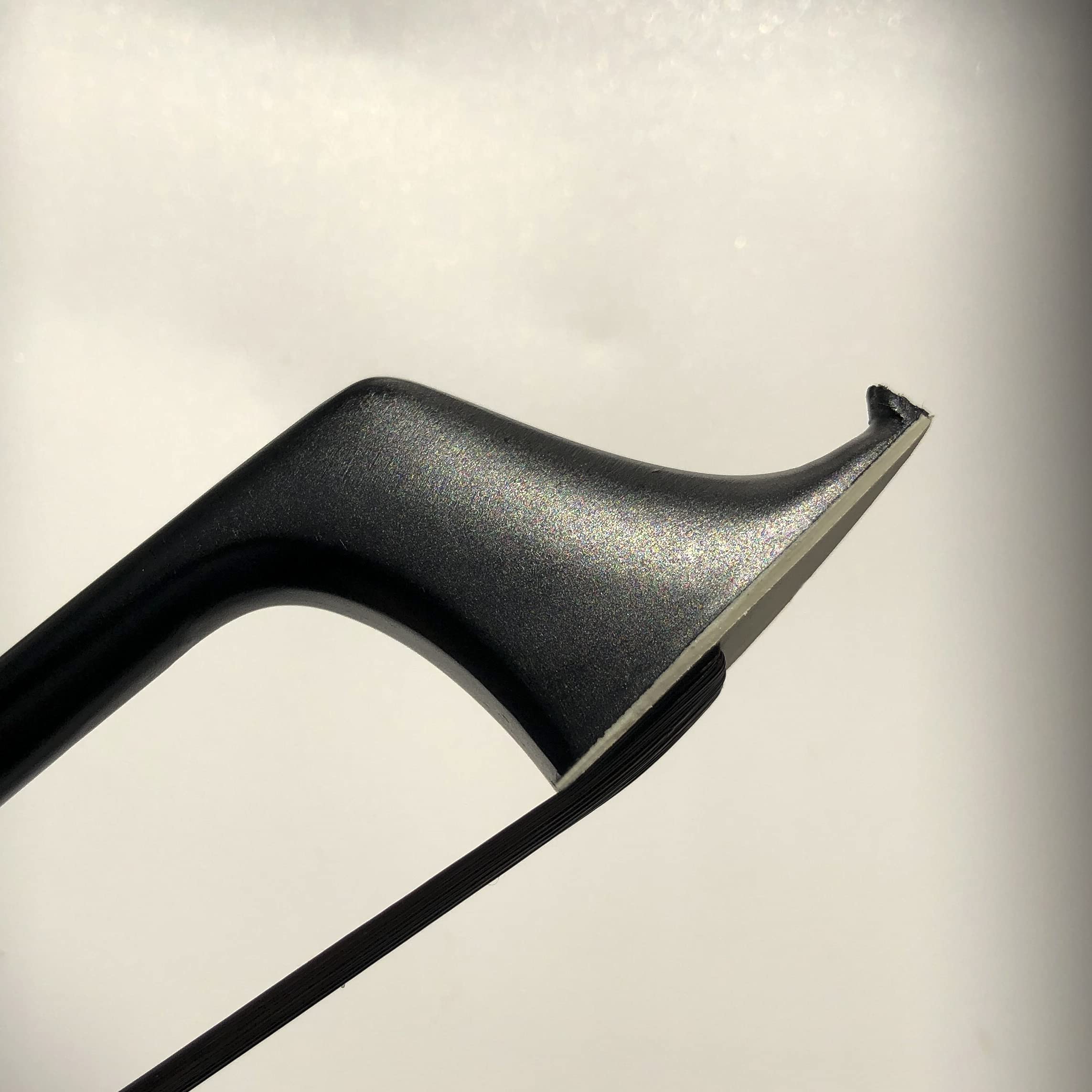 Carbon Fiber Cello Bow Unbleached Black Horse Hair Art No.VCB108 (4/4) Black Hair 4/4 - Image 3