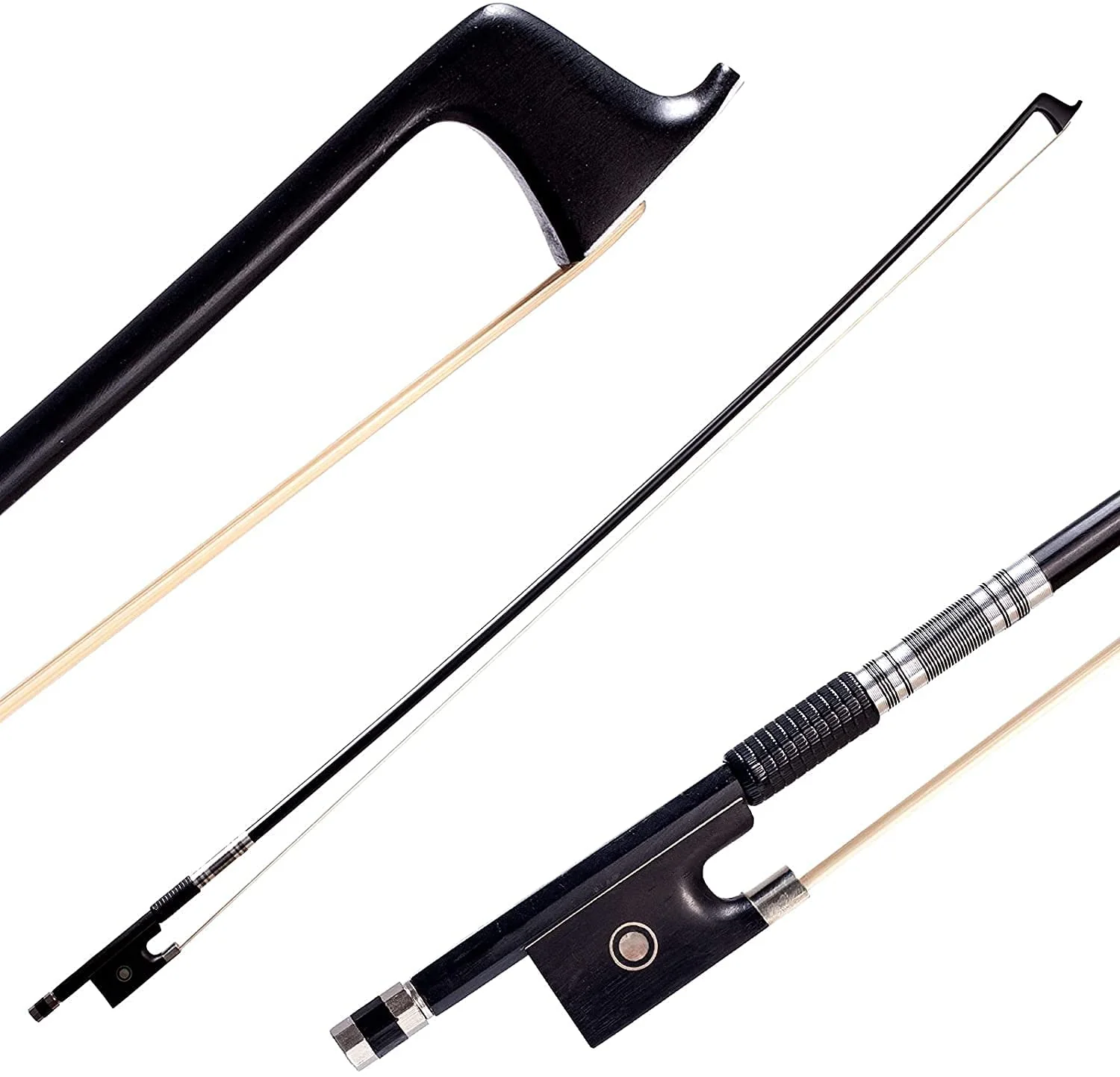 Carbon Fiber Violin Bow 4/4 Full Size Lightweight Fiddle Bow with Deep & Powerful Tone for Advance Level Violins [Carbon Bow 4/4] Carbon bow 4/4 full size - Image 2