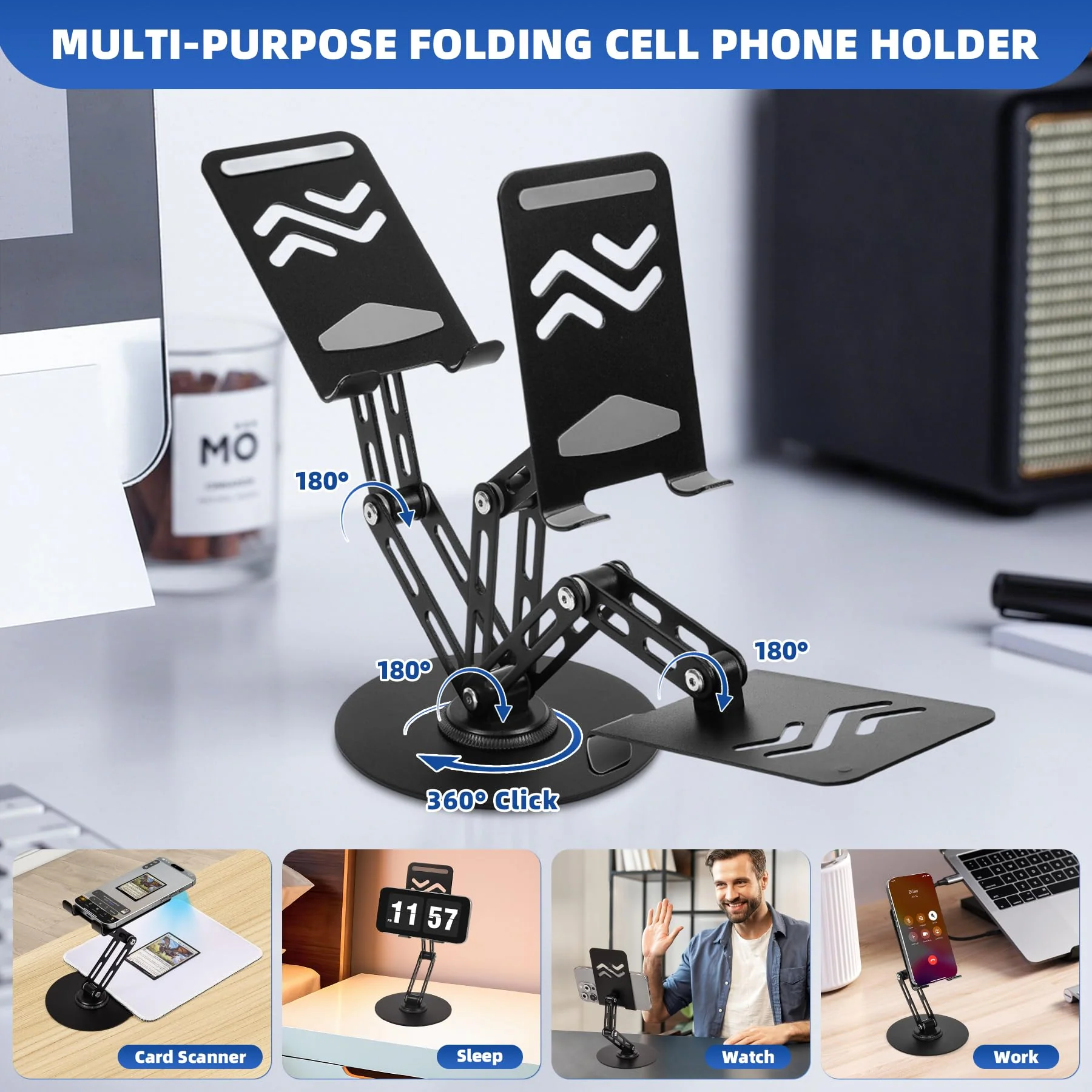 Card Scanner for Trading Cards–MTG & TCG Card Scanner Stand with Magnetic LED Light,Foldable Phone Holder for Scanning,Cards Quickly Scan and Price Check,Available for ManaBox with LED Light - Image 5
