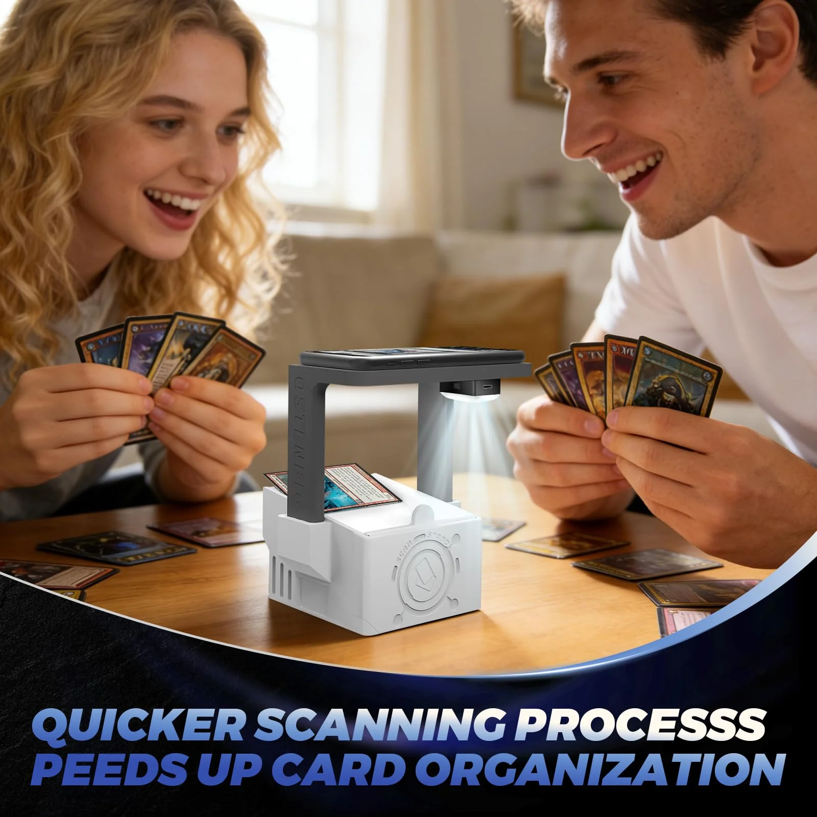 Card Scanner Pro Max–Card Scanner Stand for MTG & TCG, Scan Sleeved & Unsleeved Trading Cards, Phone Holder with Rechargeable Magnetic Fill Light, 3 Modes 6 Levels, MTG Card Scanner Stand for ManaBox - Image 7