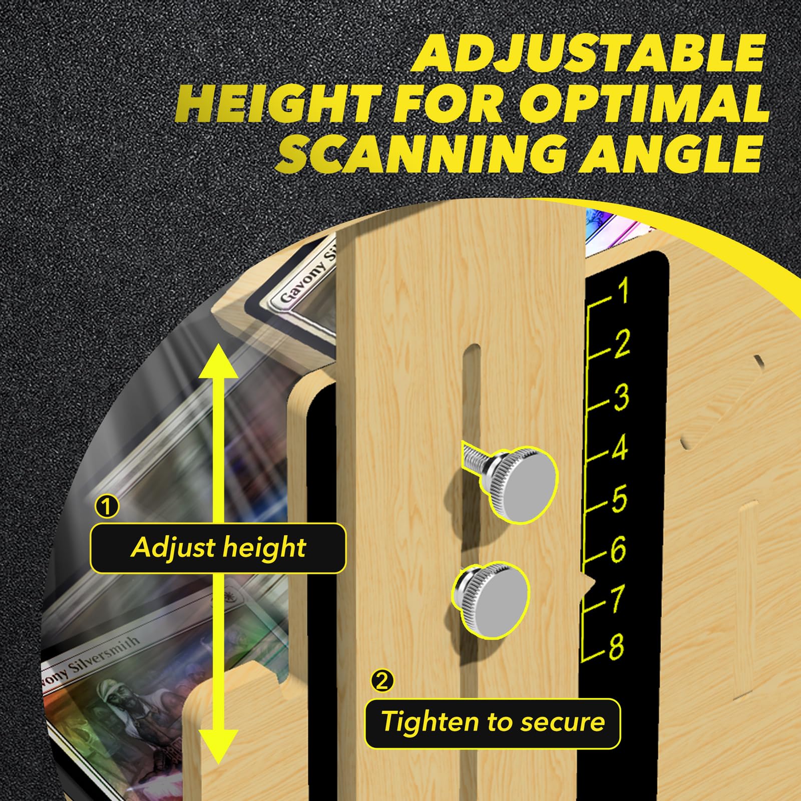 Card Scanner Stand for Trading Cards – MTG & TCG Card Scanner Stand with Light, Quickly Scan and Price Check Sleeved and Unsleeved Collectible Cards, Compatible with ManaBox App - Image 4