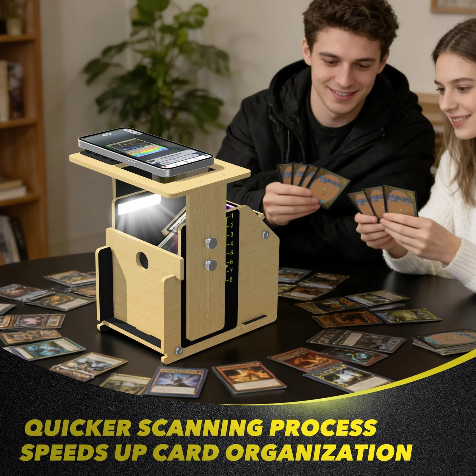 Card Scanner Stand for Trading Cards – MTG & TCG Card Scanner Stand with Light, Quickly Scan and Price Check Sleeved and Unsleeved Collectible Cards, Compatible with ManaBox App - Image 8