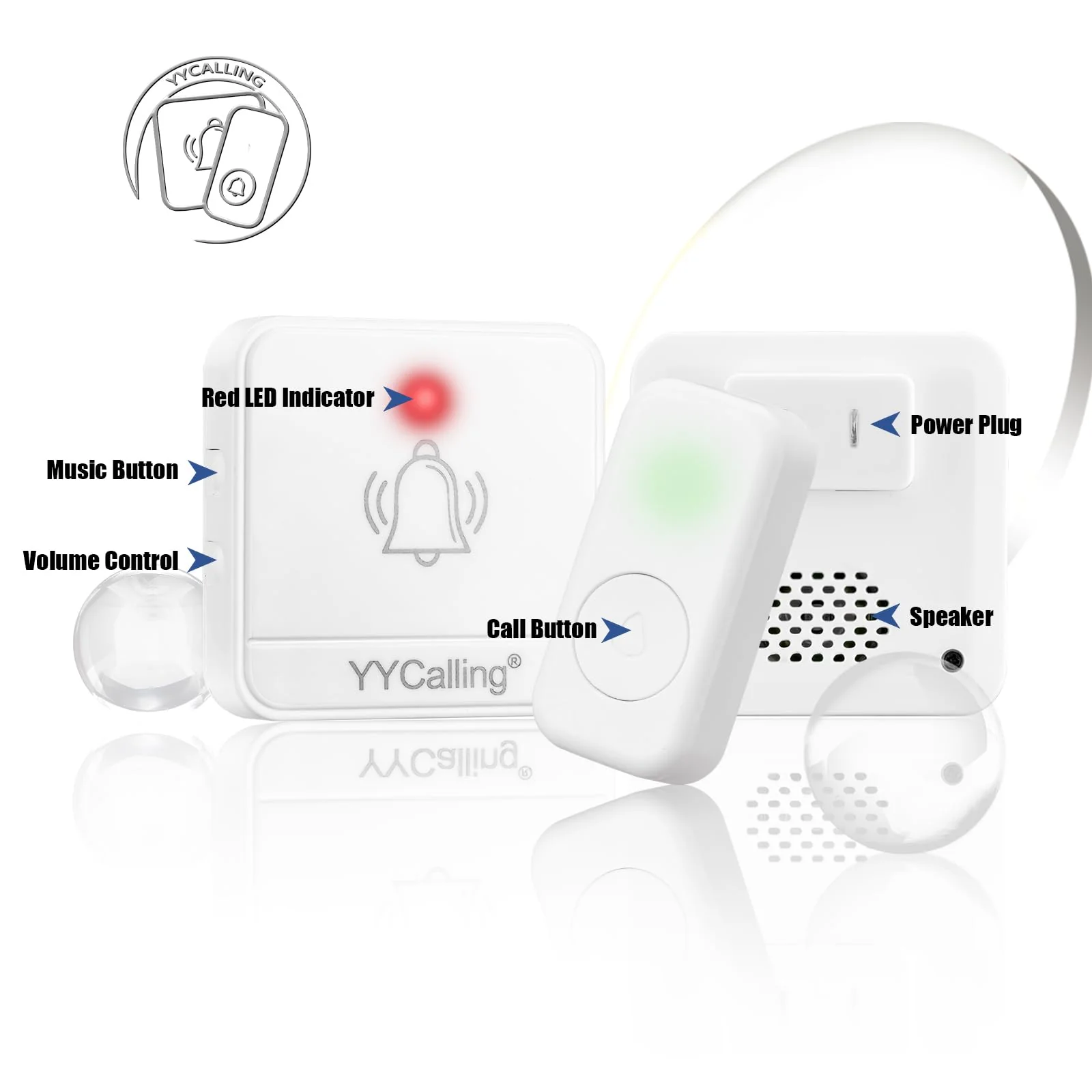 Caregiver Pager 1 Transmitter and 1 Receiver Wireless Call Buttons for Elderly Monitoring,SOS Alert System for Nurse Call Seniors,Nurse Emergency Alert System for Seniors/Patients 1 call button + receiver - Image 5
