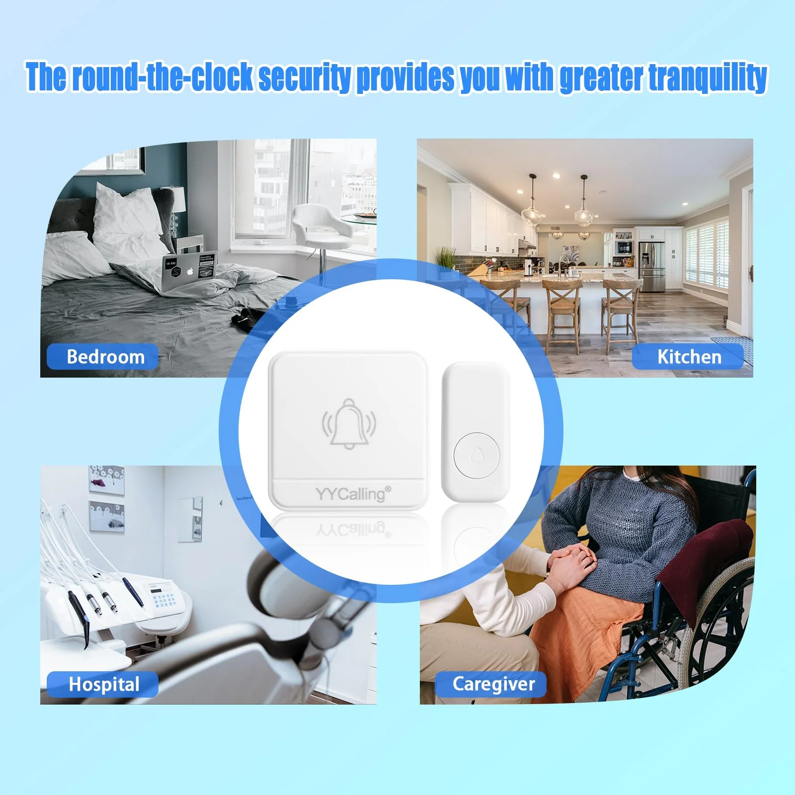 Caregiver Pager 1 Transmitter and 1 Receiver Wireless Call Buttons for Elderly Monitoring,SOS Alert System for Nurse Call Seniors,Nurse Emergency Alert System for Seniors/Patients 1 call button + receiver - Image 9