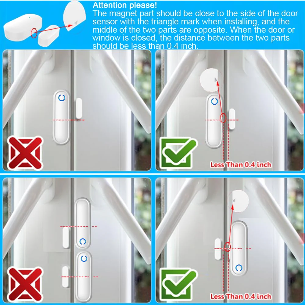 Caregiver Pager WiFi Door Alarms for Dementia Patients with Phone App,WiFi Smart Door Sensor Alarm for Kid Safety/Home Security/Elderly/Business/Store/Mailbox(2 Sensor 1 Gateway) - Image 5