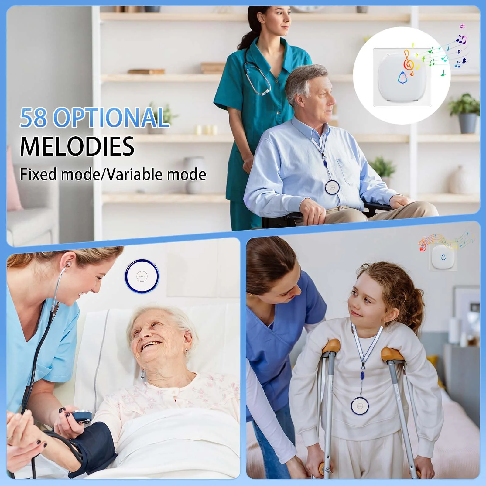Caregiver Pager Wireless Call Button for Home, Life Alert SOS for Monitoring Elderly Assistance Products Emergency Bell Panic Button Nurse Calling for Seniors Patients Disabled Care,Waterproof 1 Receiver+ 2 Call Button - Image 7