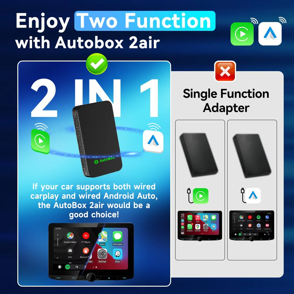 CarlinKit 5.0 Wireless CarPlay/Android Auto Adapter USB for Factory Wired CarPlay Cars (Model Year: 2015 to 2025), Wireless CarPlay/Android Auto Dongle Convert Wired to Wireless,Fit In-Dash Navigation - Image 5
