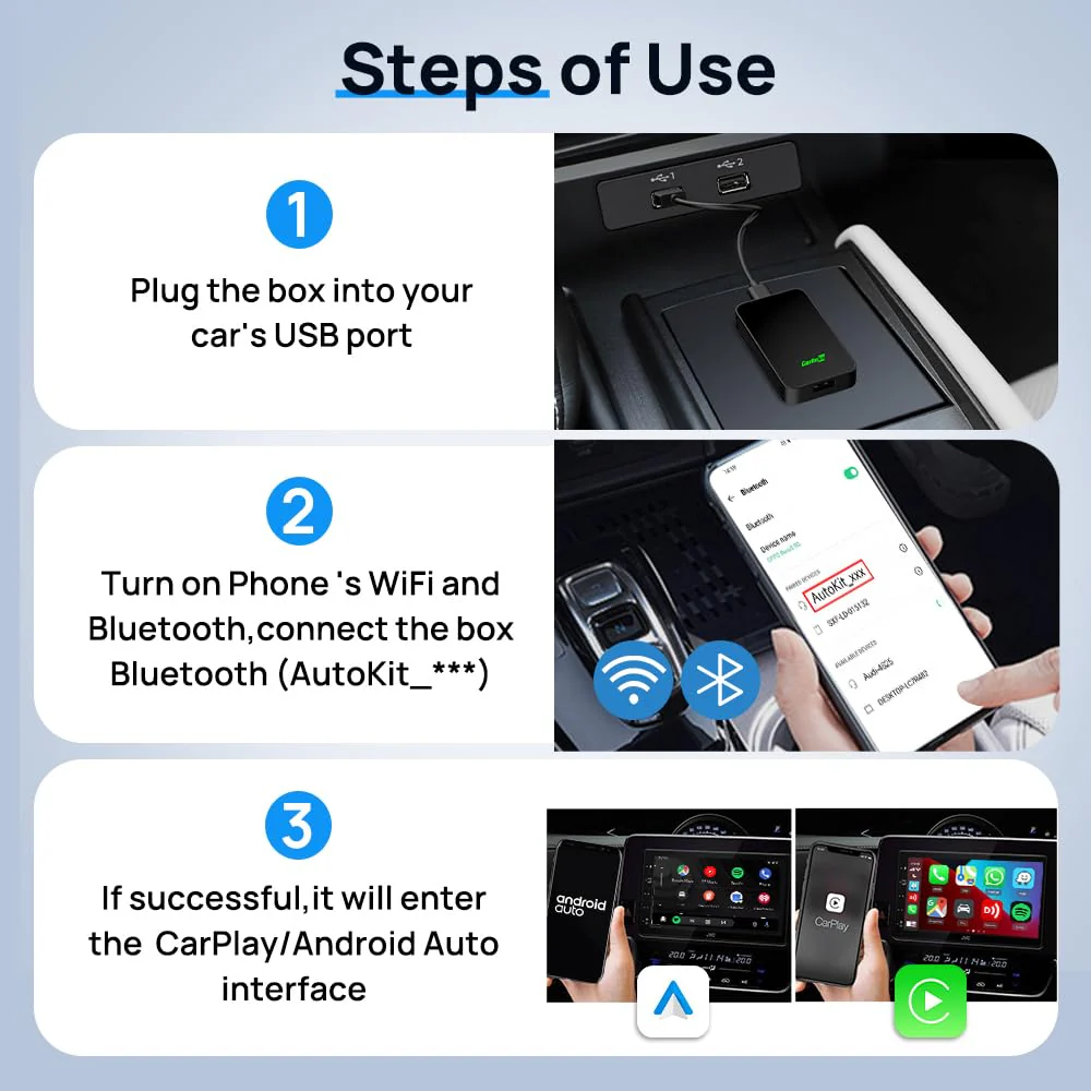 CarlinKit 5.0 Wireless CarPlay/Android Auto Adapter USB for Factory Wired CarPlay Cars (Model Year: 2015 to 2025), Wireless CarPlay/Android Auto Dongle Convert Wired to Wireless,Fit In-Dash Navigation - Image 7