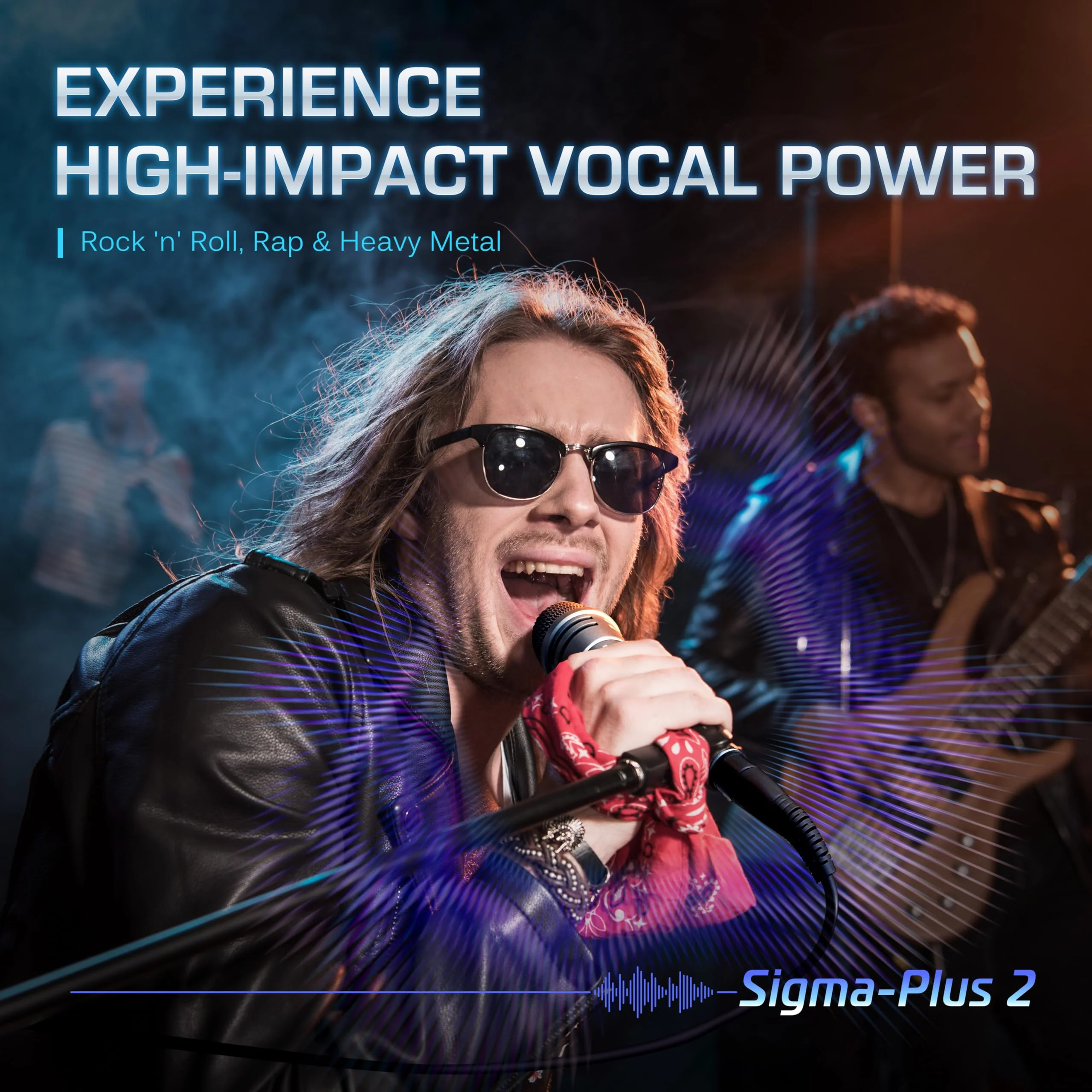 CAROL Sigma-plus2 XLR Wired Vocal Microphone – Dynamic Supercardioid Mic with Dual Shock Mount Tech for Singing, Rock & Metal Band Performances, Includes Mic Clip, 14.8ft XLR Cable & On/Off Switch Σ-plus 2 - Image 2