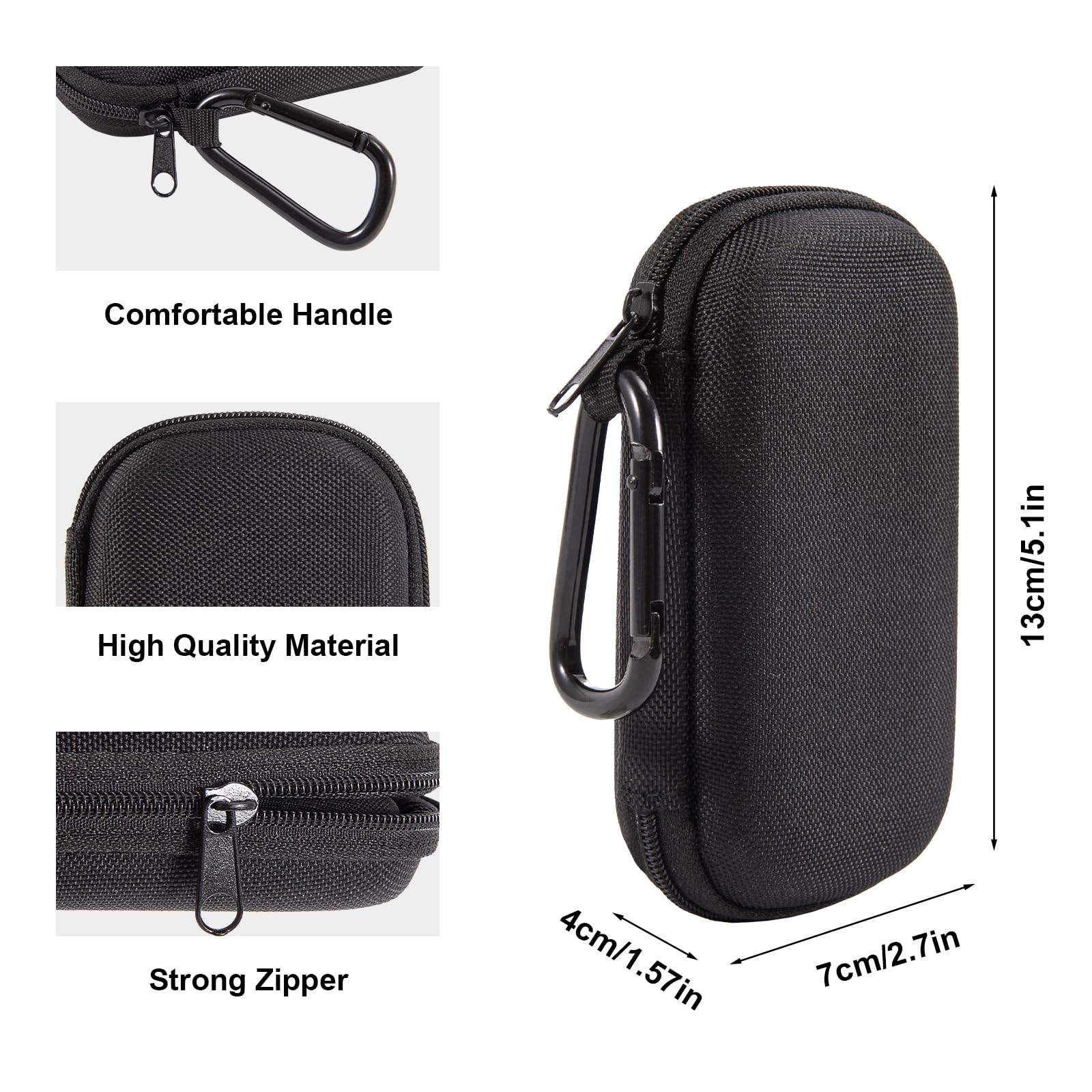 Carry Case for Kardiamobile ECG Monitor, Kardia Mobile Case, Hard Protective Case for Kardiamobile 6L, Travel Bag for Heart Monitor ECG, Mobile Heart Detector Bag Organiser (Black) Black - Image 2