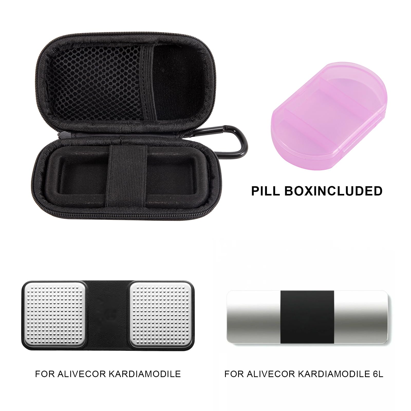 Carry Case for Kardiamobile ECG Monitor, Kardia Mobile Case, Hard Protective Case for Kardiamobile 6L, Travel Bag for Heart Monitor ECG, Mobile Heart Detector Bag Organiser (Black) Black - Image 3
