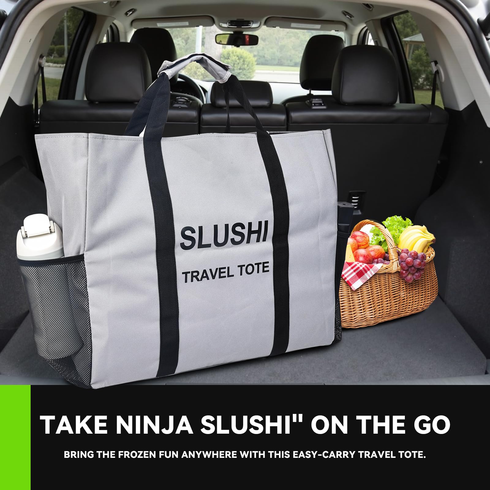 Carrying bag Tote for Ninja Slushi Machine FS300 Series and FS299,Slushie Machine Carrying Bag,Portable Outdoor Frozen Drink Maker Travel Bag,Slushie Machine Accessories (Grey) Grey - Image 5