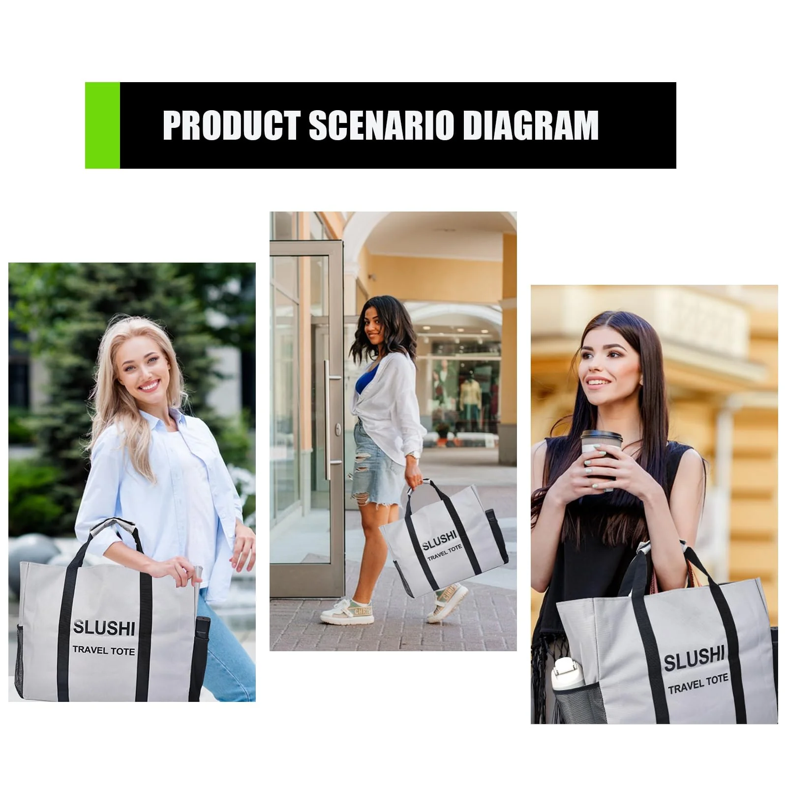 Carrying bag Tote for Ninja Slushi Machine FS300 Series and FS299,Slushie Machine Carrying Bag,Portable Outdoor Frozen Drink Maker Travel Bag,Slushie Machine Accessories (Grey) Grey - Image 8