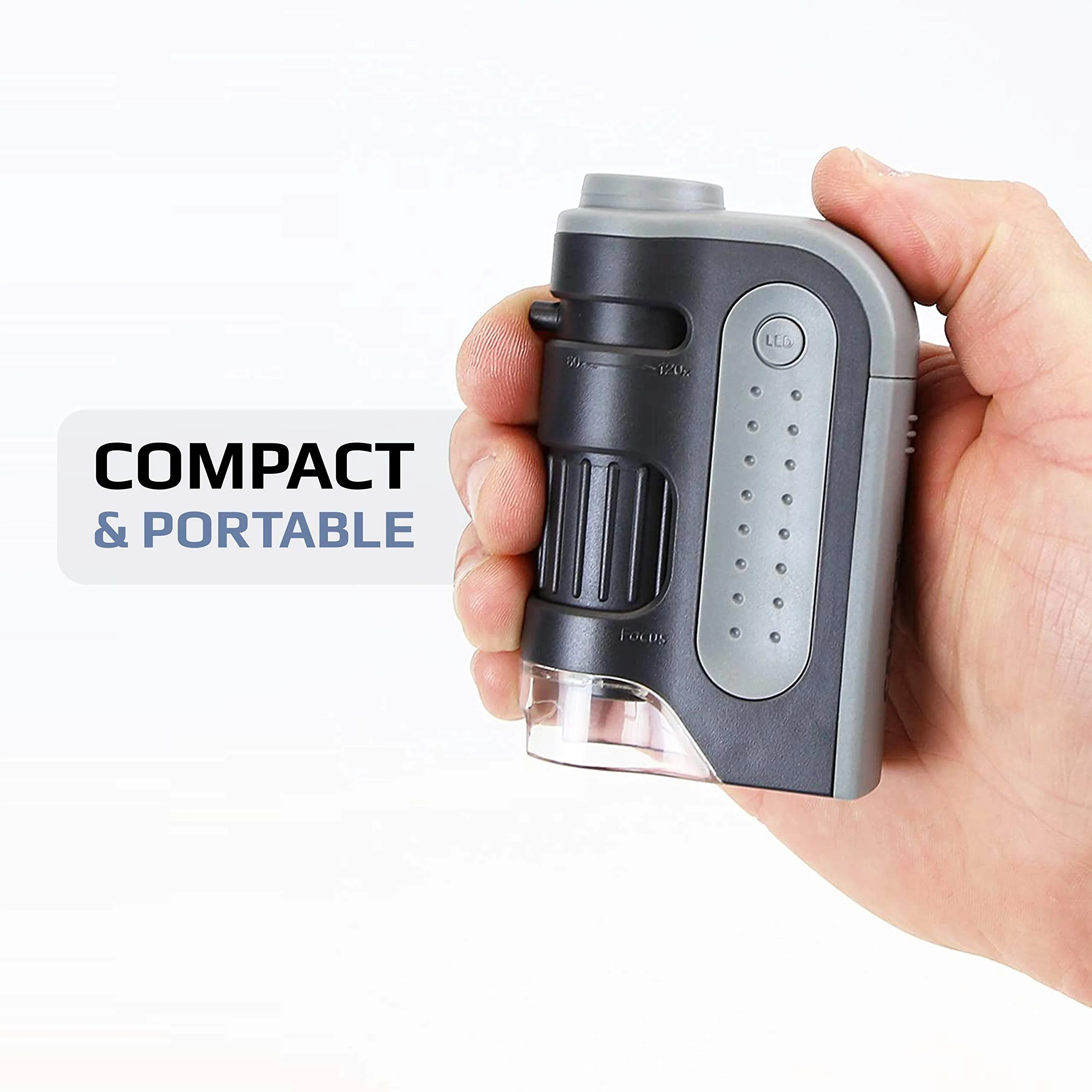 Carson MicroBrite Microscope Kit, 60x-120x LED Pocket Microscope for Adults or STEM Education, Pro Includes Adapter with CarsonCam Phone App Converts into Powerful Handheld Digital Microscope (MM-350) 1 MicroBrite + Smartphone Clip (MM-350) - Image 4