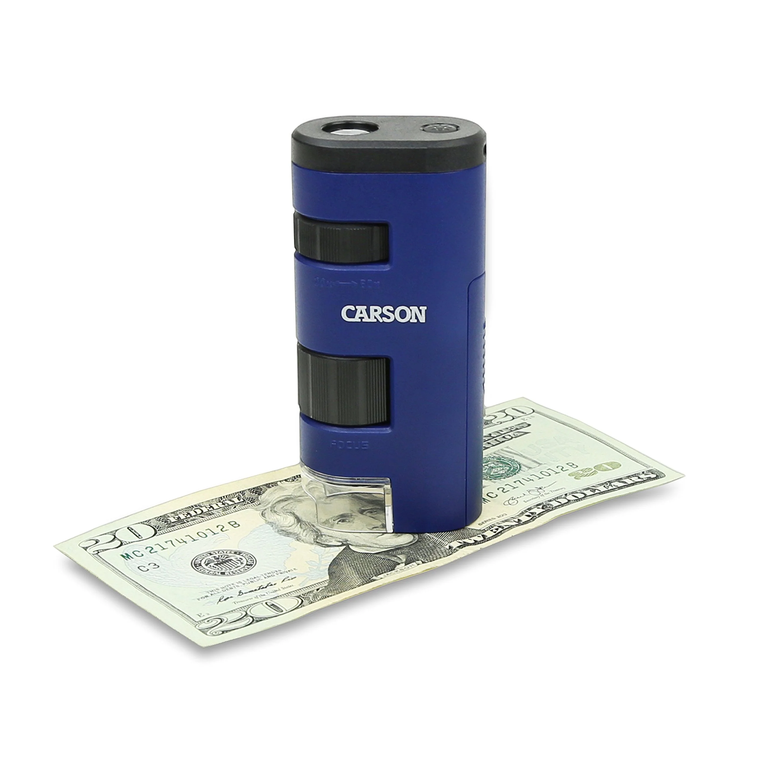 Carson Pocket Micro 20x-60x LED Lighted Zoom Field Microscope with Aspheric Lens System (MM-450),Blue - Image 2