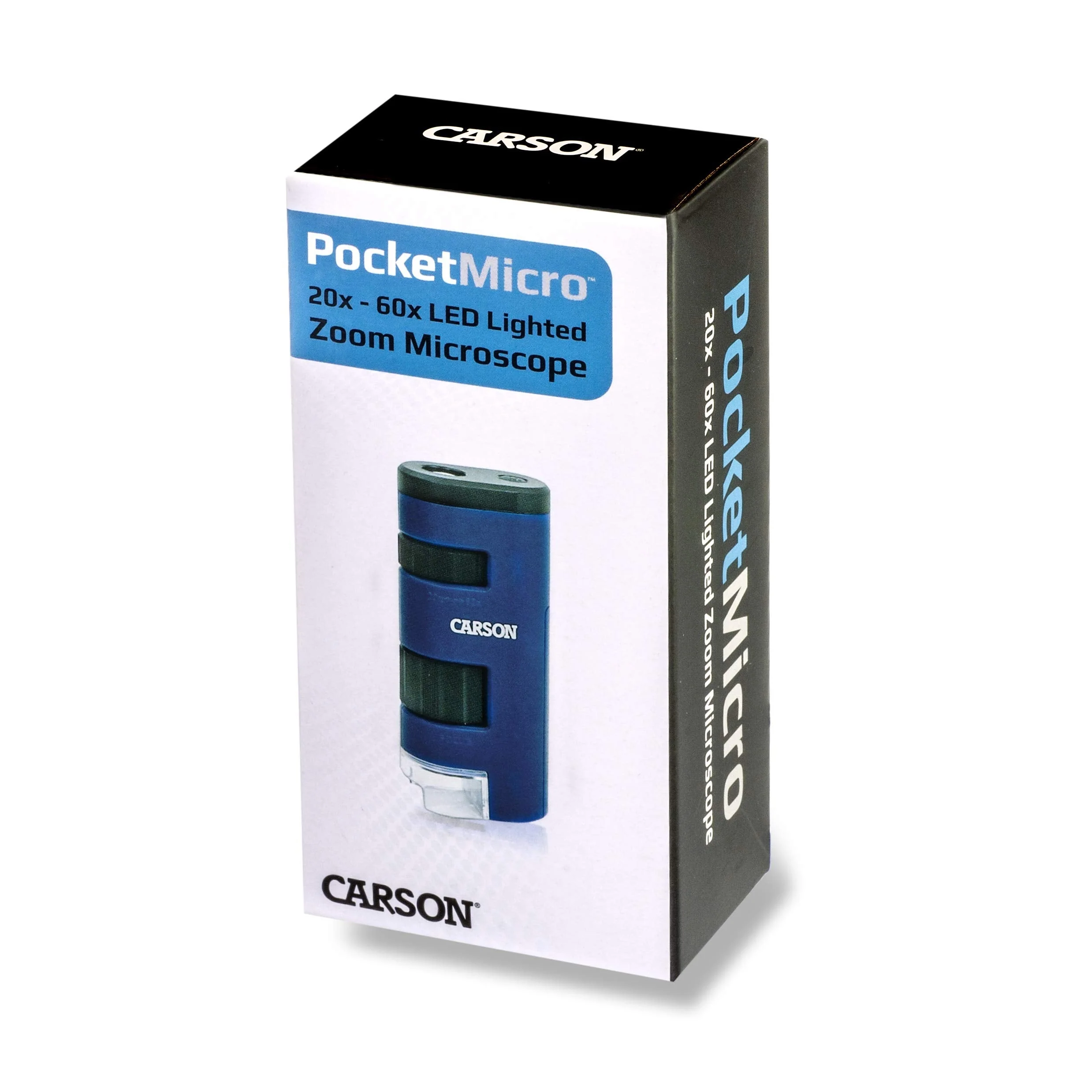 Carson Pocket Micro 20x-60x LED Lighted Zoom Field Microscope with Aspheric Lens System (MM-450),Blue - Image 4
