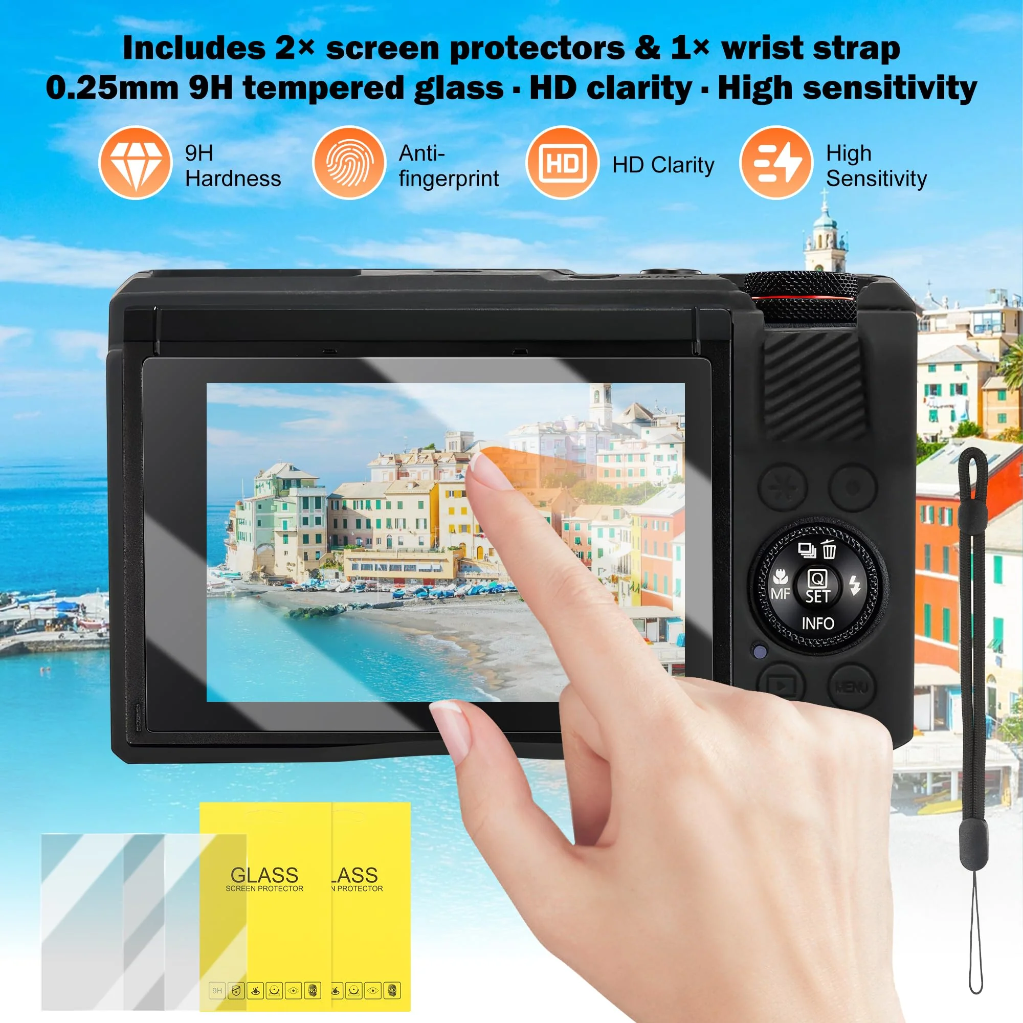 Case for Canon PowerShot G7 X Mark III Digital Camera, Soft Anti-Scratch Protective Cover with Removable Lens Cap, Compatible with DSLR, Includes 2 Screen Protectors and 1 Wrist Strap (Black) - Image 5