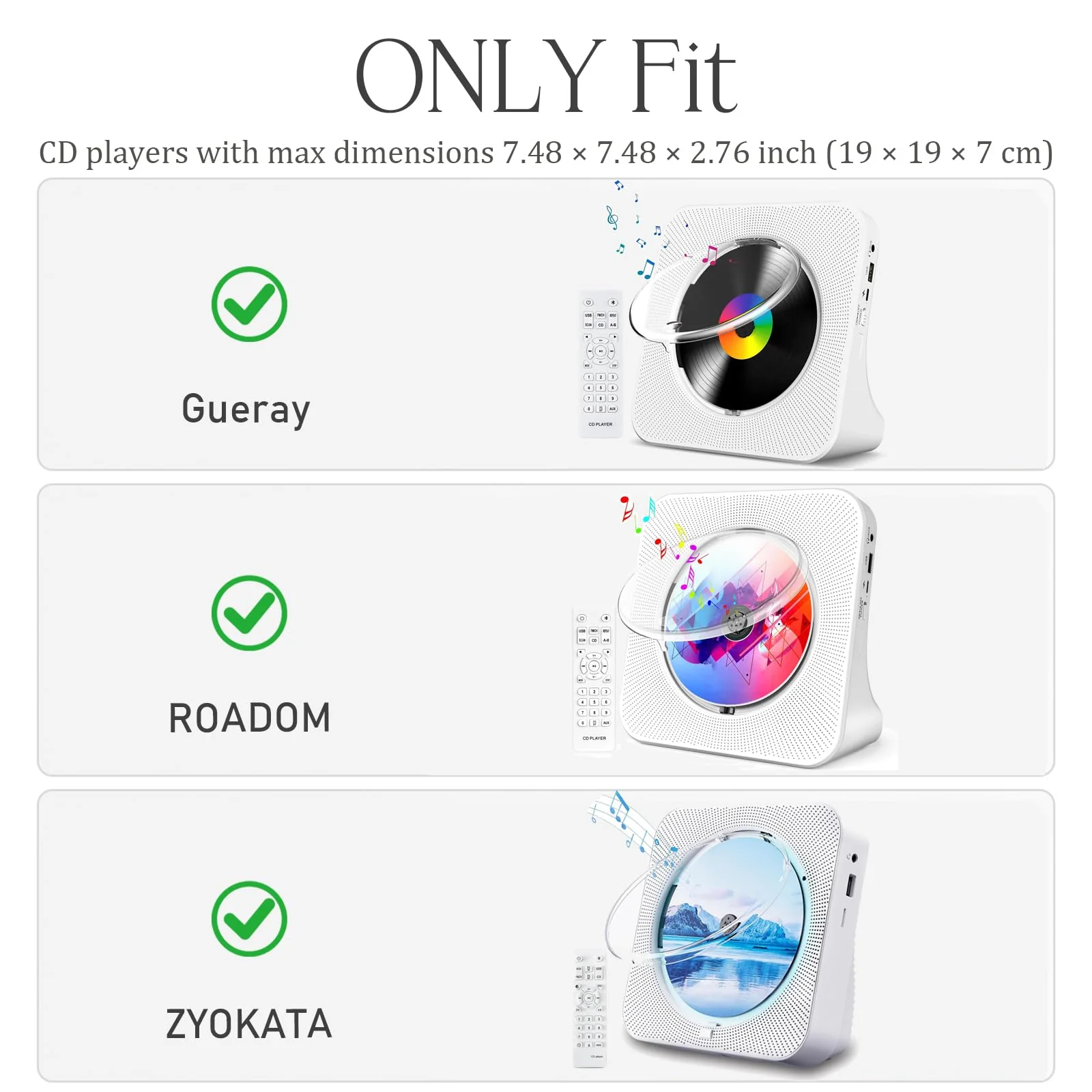 Case for Gueray for ROADOM for ZYOKATA CD Player, Hard Travel Carrying Case Compatible for Gueray KC906 Portable Bluetooth Desktop CD Player, Case Only - Image 2
