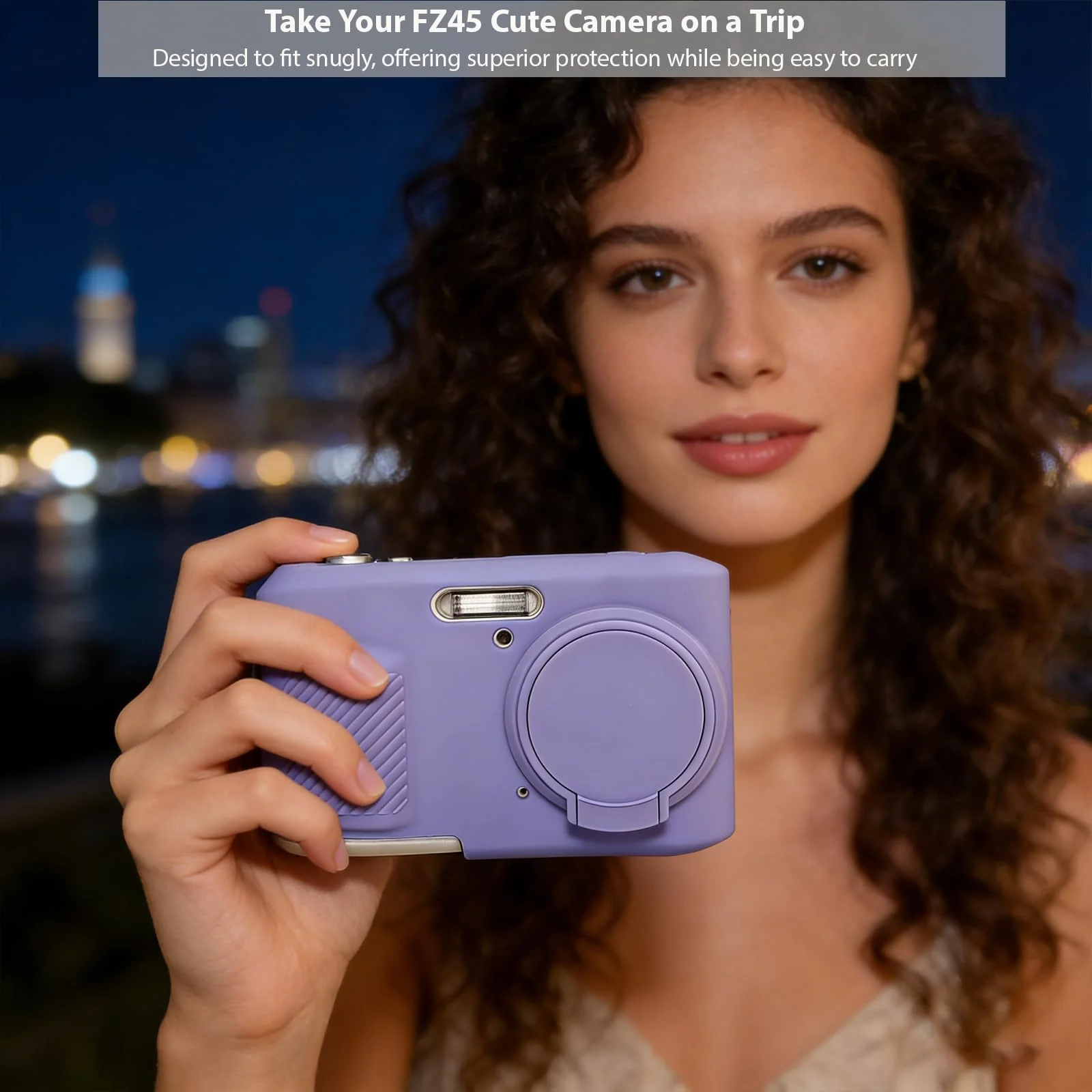 Case for Kodak PIXPRO FZ45 Digital Camera Accessories, Soft Silicone Protective Case, Slim Fit Sleeve with Removable Lens Cover and Screen Protector, Lightweight, Anti-Scratch (Lilac) Lilac - Image 2