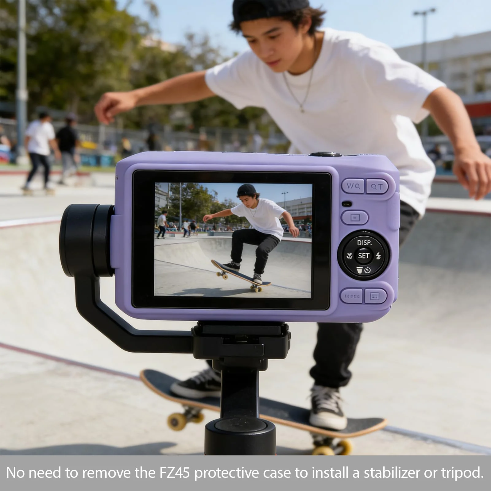 Case for Kodak PIXPRO FZ45 Digital Camera Accessories, Soft Silicone Protective Case, Slim Fit Sleeve with Removable Lens Cover and Screen Protector, Lightweight, Anti-Scratch (Lilac) Lilac - Image 6