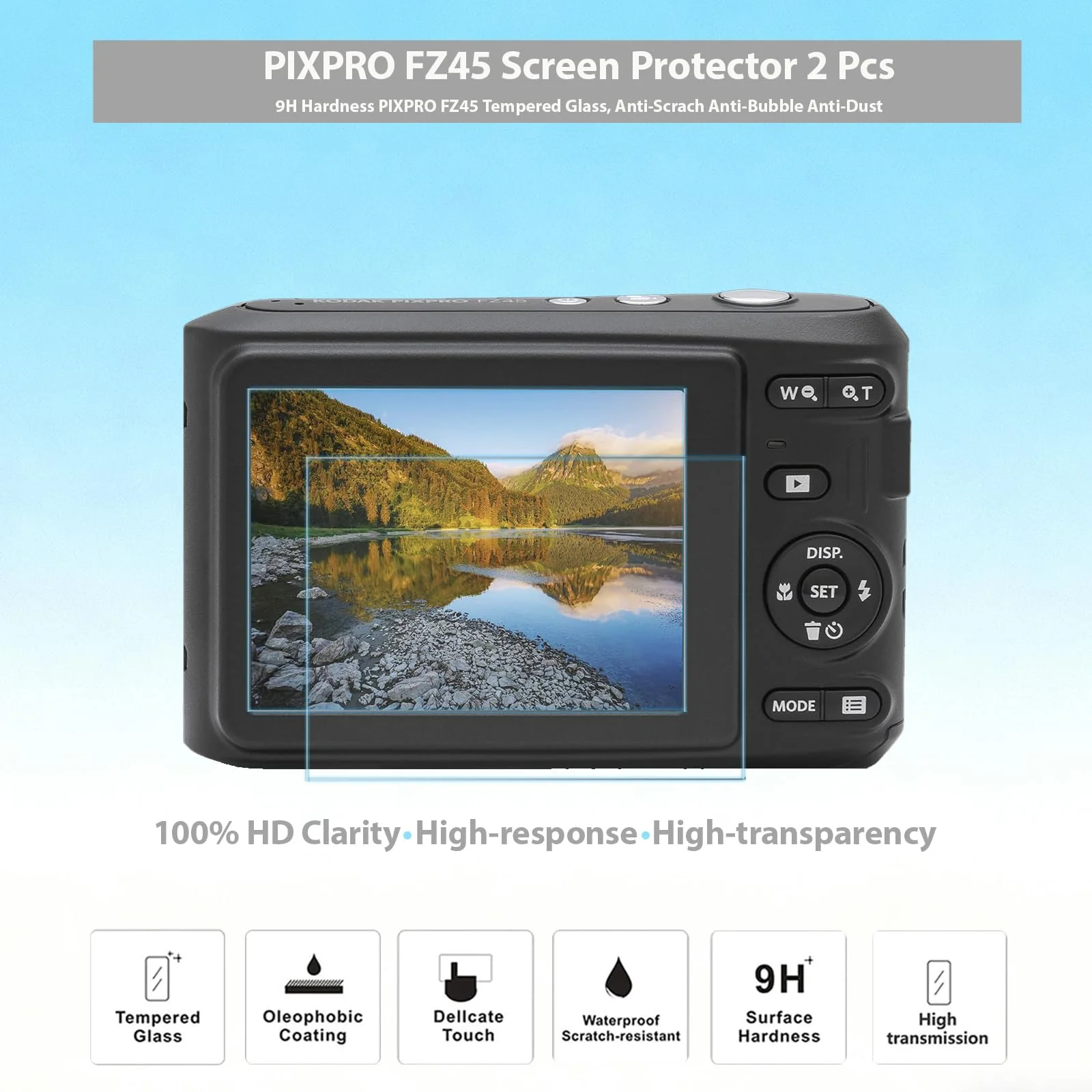 Case for Kodak PIXPRO FZ45 Digital Camera Accessories, Soft Silicone Protective Case, Slim Fit Sleeve with Removable Lens Cover and Screen Protector, Lightweight, Anti-Scratch (Lilac) Lilac - Image 7