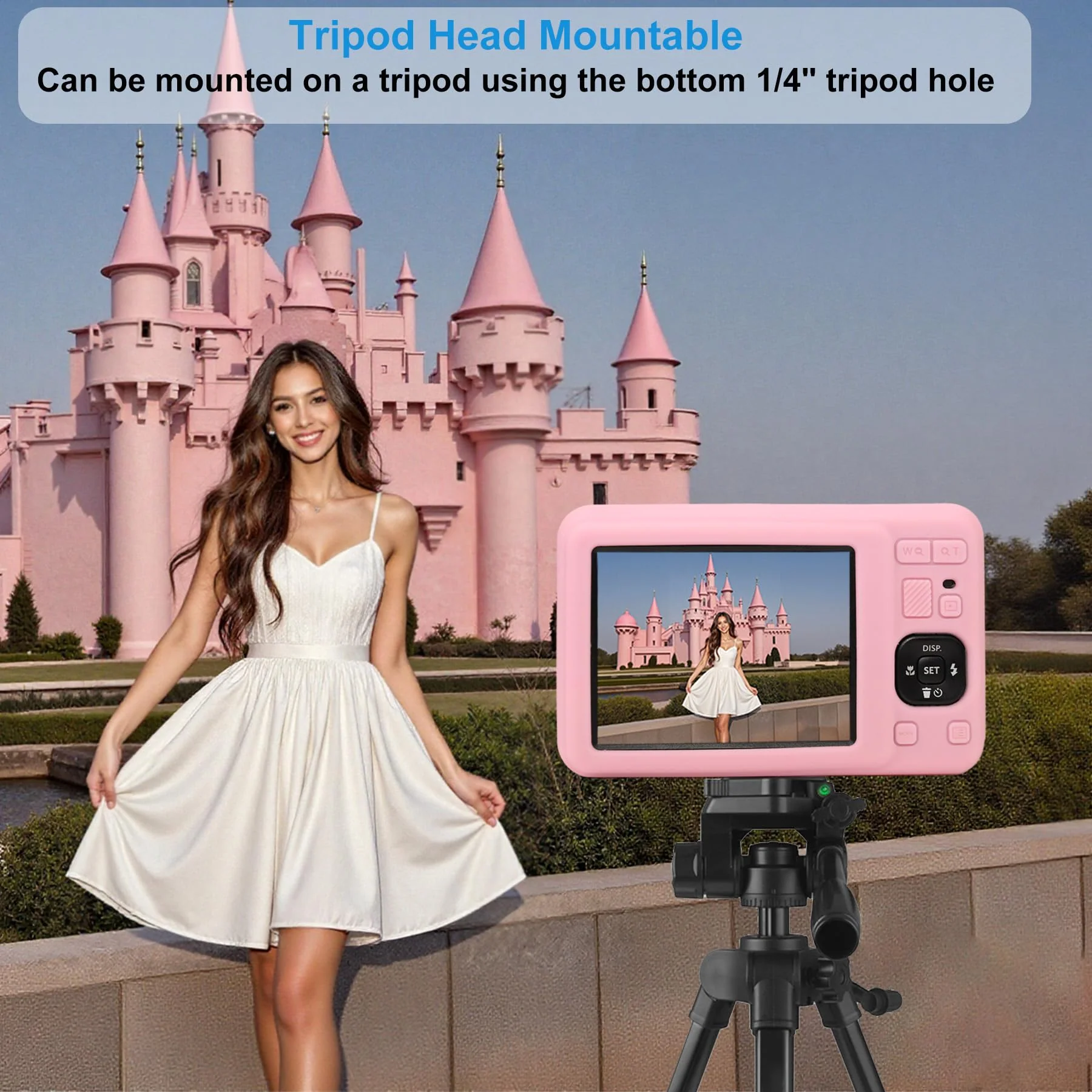 Case for Kodak Pixpro Fz55 Digital Camera,Fz55 Case Silicone,for Kodak Pixpro Fz55 Accessories,Soft Protective Camera Cover with Removable Lens Cap Slim Fit Sleeve Anti-Scratch(Pink) Pink - Image 3