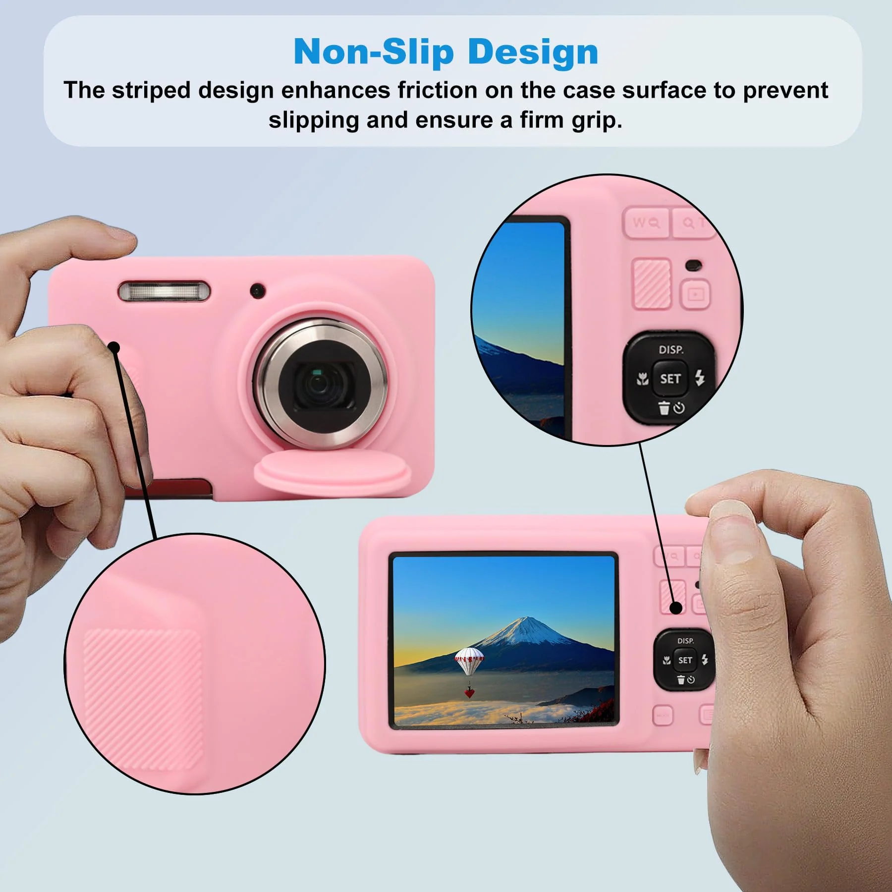 Case for Kodak Pixpro Fz55 Digital Camera,Fz55 Case Silicone,for Kodak Pixpro Fz55 Accessories,Soft Protective Camera Cover with Removable Lens Cap Slim Fit Sleeve Anti-Scratch(Pink) Pink - Image 5