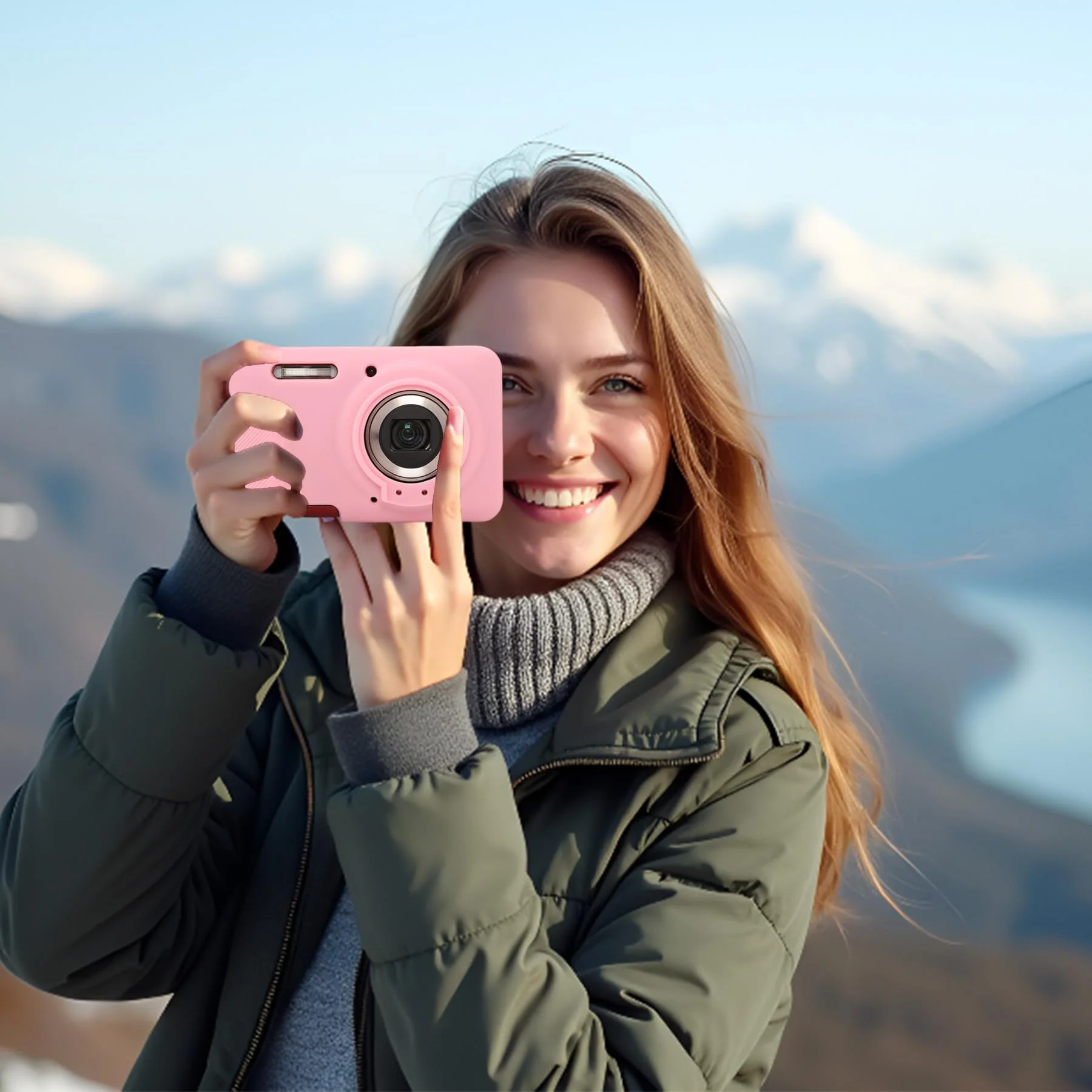 Case for Kodak Pixpro Fz55 Digital Camera,Fz55 Case Silicone,for Kodak Pixpro Fz55 Accessories,Soft Protective Camera Cover with Removable Lens Cap Slim Fit Sleeve Anti-Scratch(Pink) Pink - Image 8