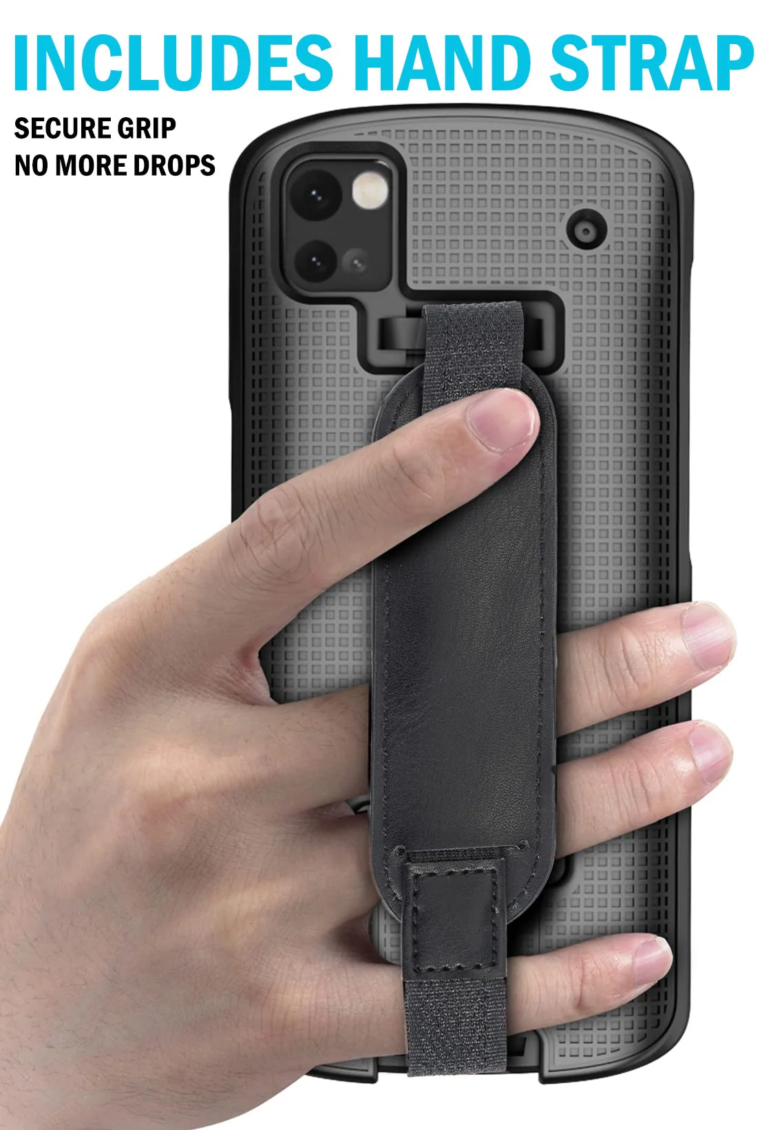 Case + Hand Strap + Belt Clip Combo for Zebra TC53 TC58 Mobile Computer Scanner, Nakedcellphone Slim Hard Shell Cover with Kickstand and [Rotating/Ratchet] Belt Hip Holster Holder Combo - Black - Image 6
