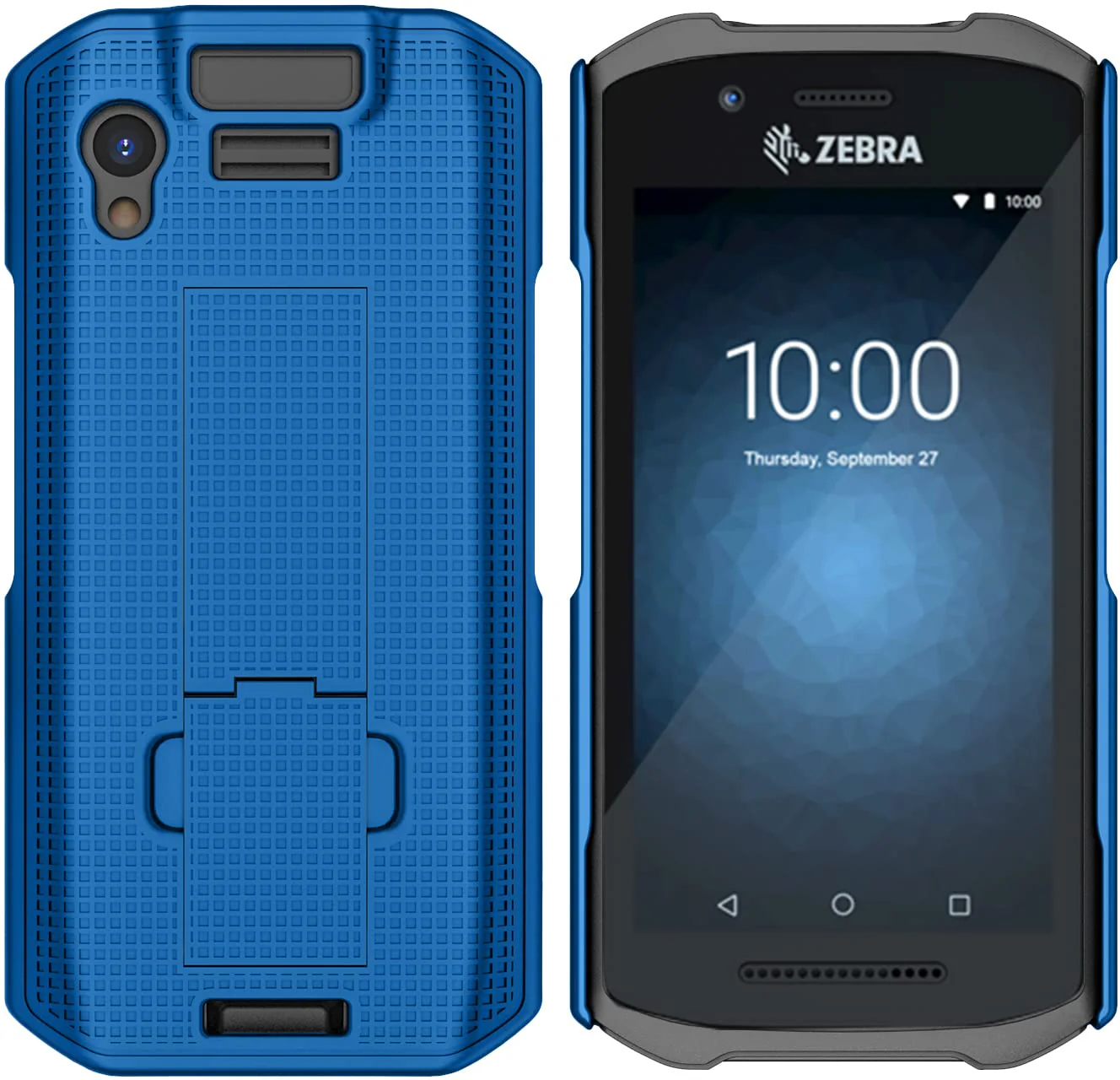 Case + Hand Strap Combo for Zebra TC21 TC26 Mobile Computer Scanner, Nakedcellphone Textured Slim Hard Shell Protector Cover with Kickstand - Cobalt Blue - Image 7