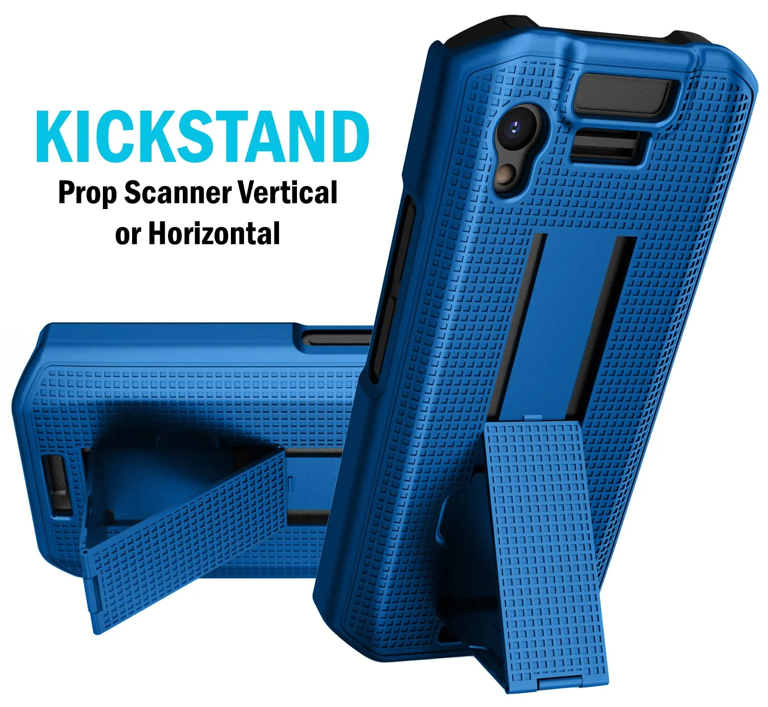 Case with Clip for Zebra TC21 TC26 Mobile Computer Scanner, Nakedcellphone Slim Hard Shell Cover with Kickstand and [Rotating/Ratchet] Belt Hip Holster Combo - Cobalt Blue - Image 5