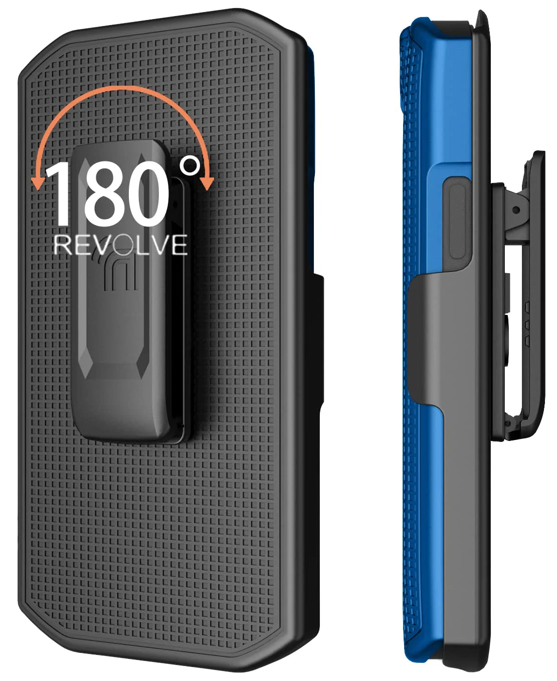 Case with Clip for Zebra TC21 TC26 Mobile Computer Scanner, Nakedcellphone Slim Hard Shell Cover with Kickstand and [Rotating/Ratchet] Belt Hip Holster Combo - Cobalt Blue - Image 6
