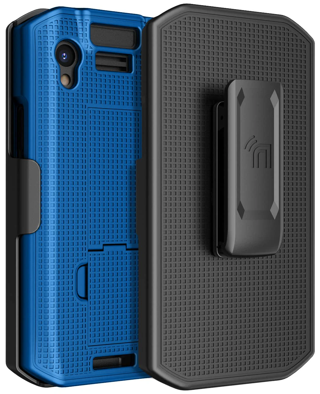 Case with Clip for Zebra TC21 TC26 Mobile Computer Scanner, Nakedcellphone Slim Hard Shell Cover with Kickstand and [Rotating/Ratchet] Belt Hip Holster Combo - Cobalt Blue - Image 9