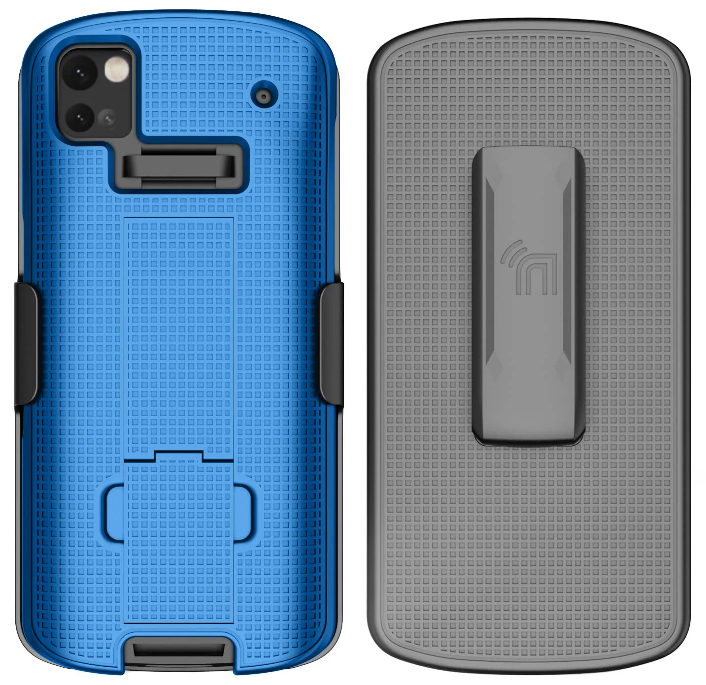 Case with Clip for Zebra TC53 TC58 Mobile Computer Scanner, Nakedcellphone Slim Hard Shell Cover with Kickstand and [Rotating/Ratchet] Belt Hip Holster Combo - Cobalt Blue - Image 2