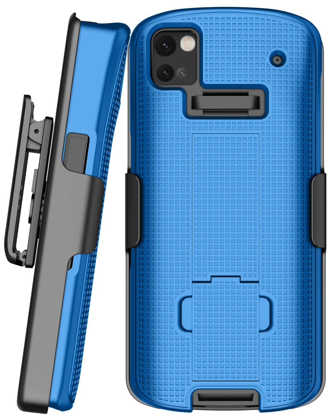 Case with Clip for Zebra TC53 TC58 Mobile Computer Scanner, Nakedcellphone Slim Hard Shell Cover with Kickstand and [Rotating/Ratchet] Belt Hip Holster Combo - Cobalt Blue - Image 8