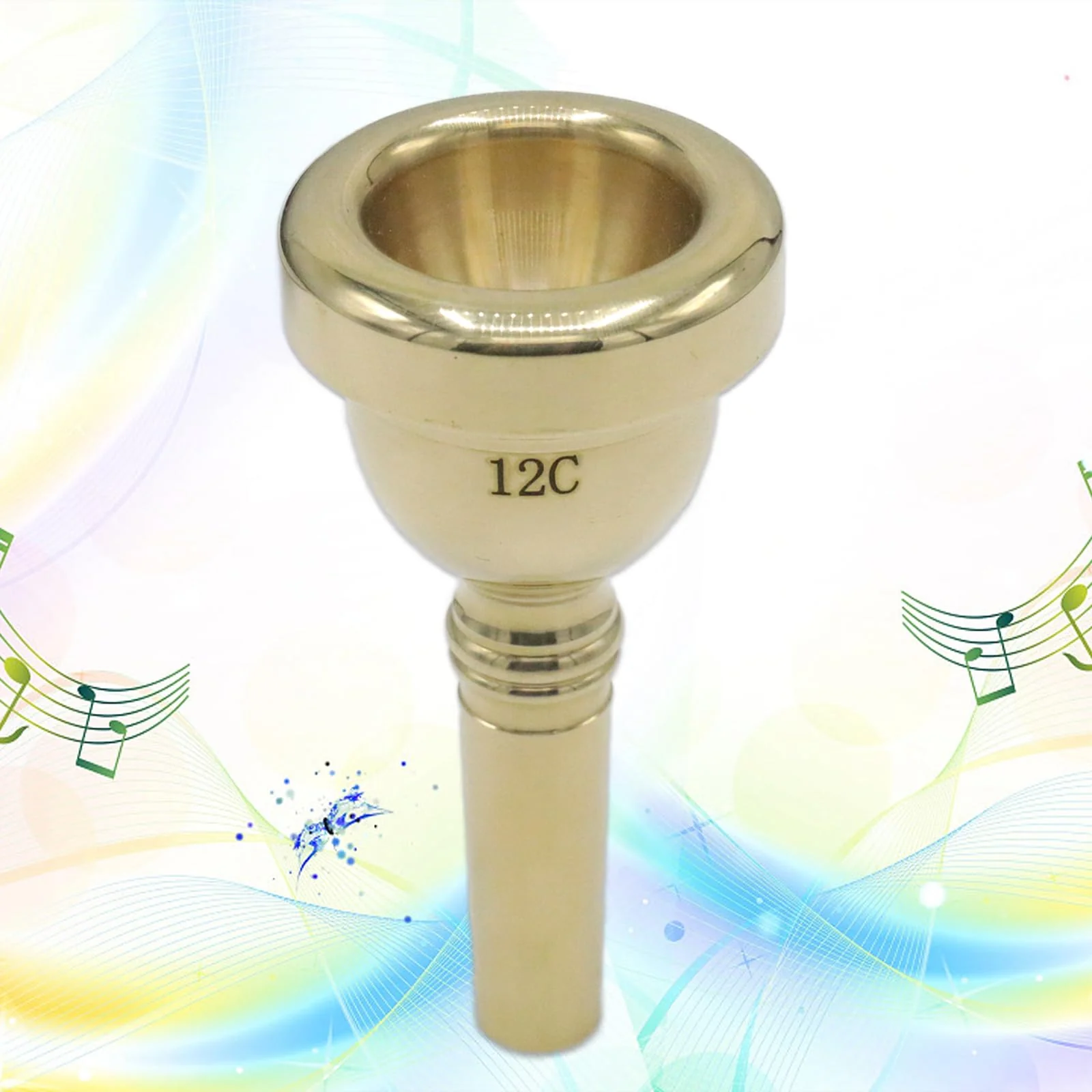 CashBeat 12C Gold Plated Small Shank Trombone Mouthpiece, Euphonium Mouthpiece for Superior Sound, Compatible with Baritone and Tenor Trombone, Brass Instrument Accessories - Image 5