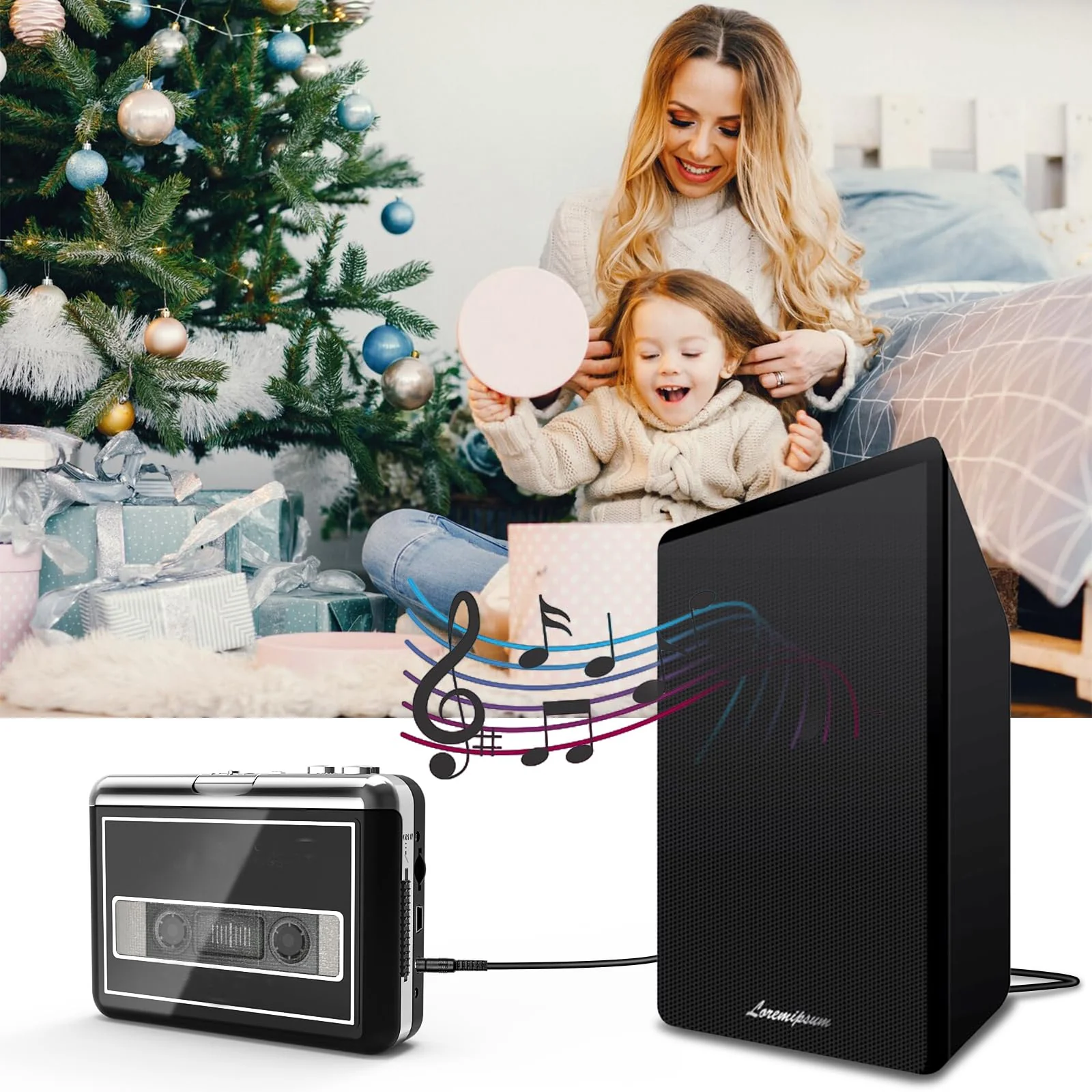 Cassette Player Converter- Convert Tape to Digital MP3 Digital, Portable Tape Player with Auto-Reverse, 3.5MM Earphone Jack Tape Player/Converter - Image 6
